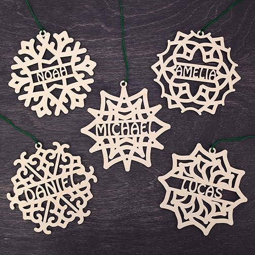 Juego de 5 adornos de Navidad personalizados – Decoraciones de Navidad hechas a mano, decoración de Navidad, personalizada, adornos de Navidad de