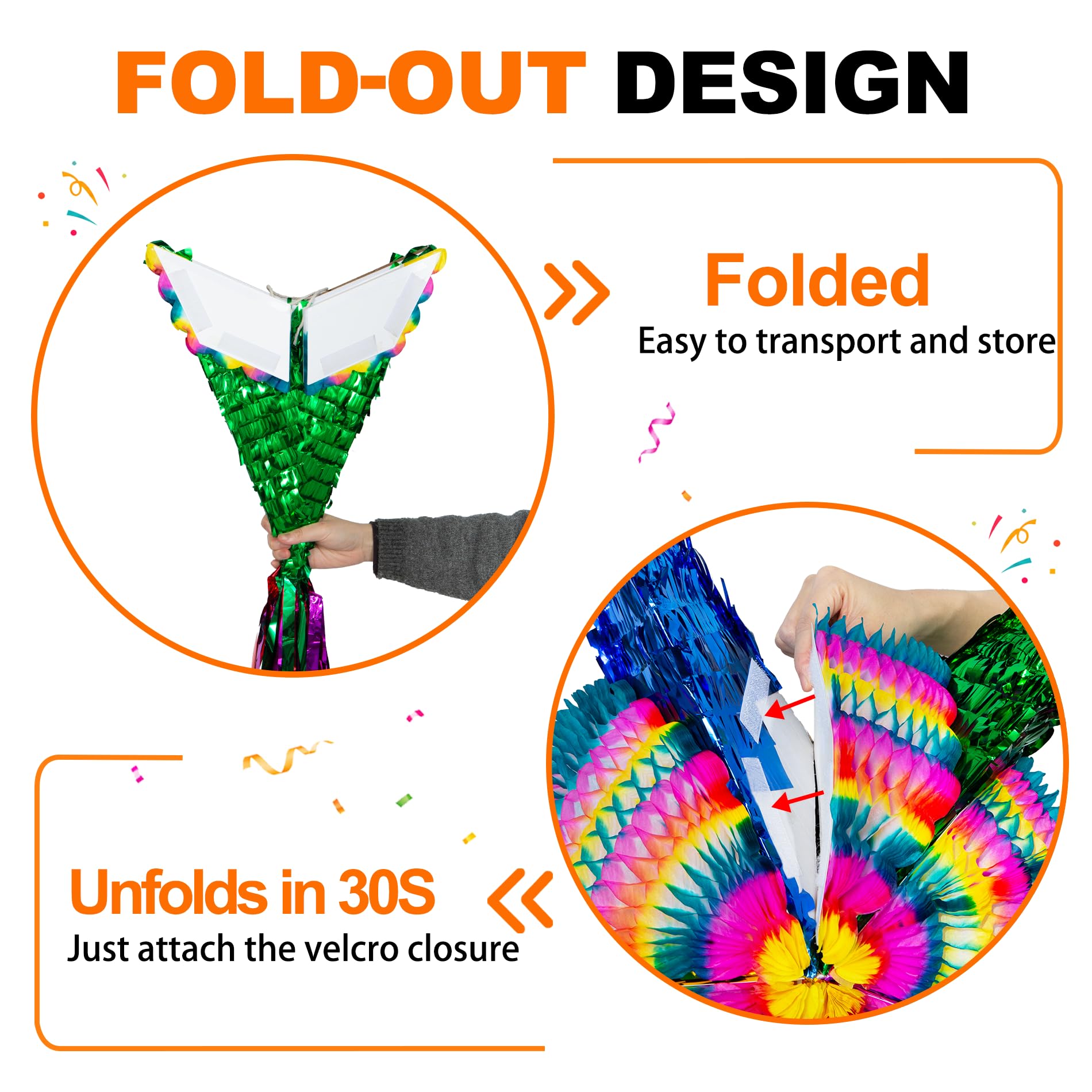 PCFING Grande piñata étoile mexicaine arc-en-ciel 81,3 cm pour décorations