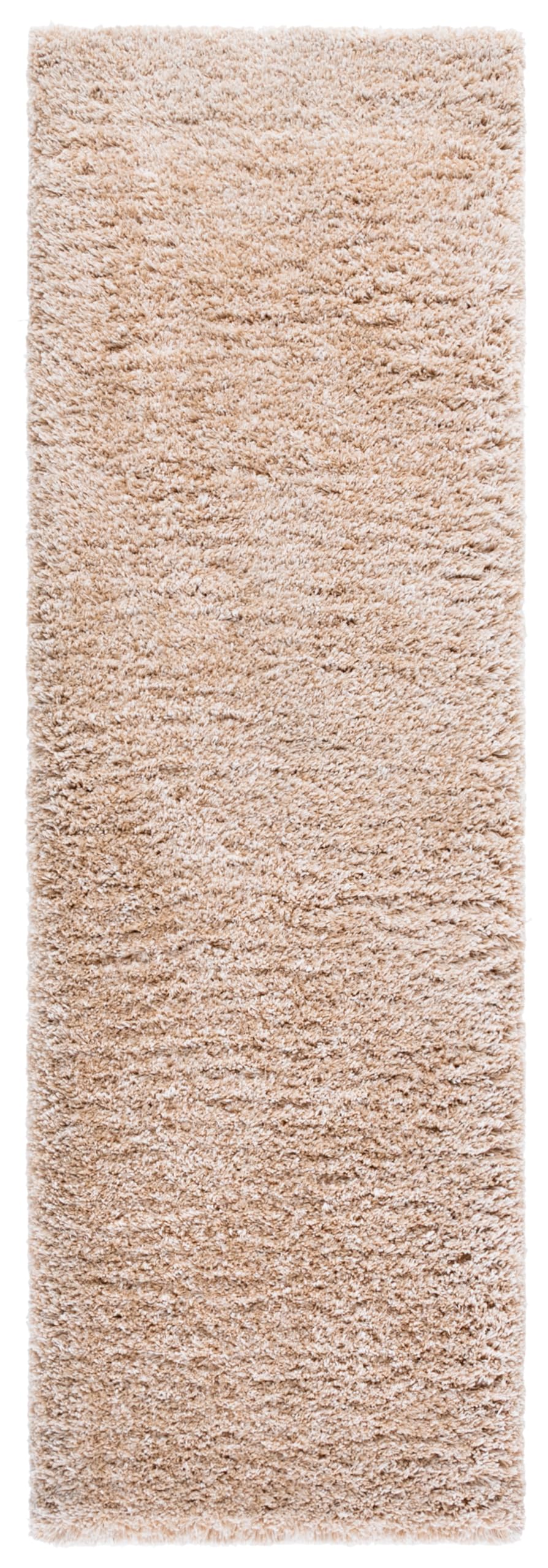 SAFAVIEH South Beach Shag Collection Runner Rug - 2'3" x 6', Champagne, Handmade, 1.8-inch Thick Ideal for High Traffic Areas in Living Room, Bedroom