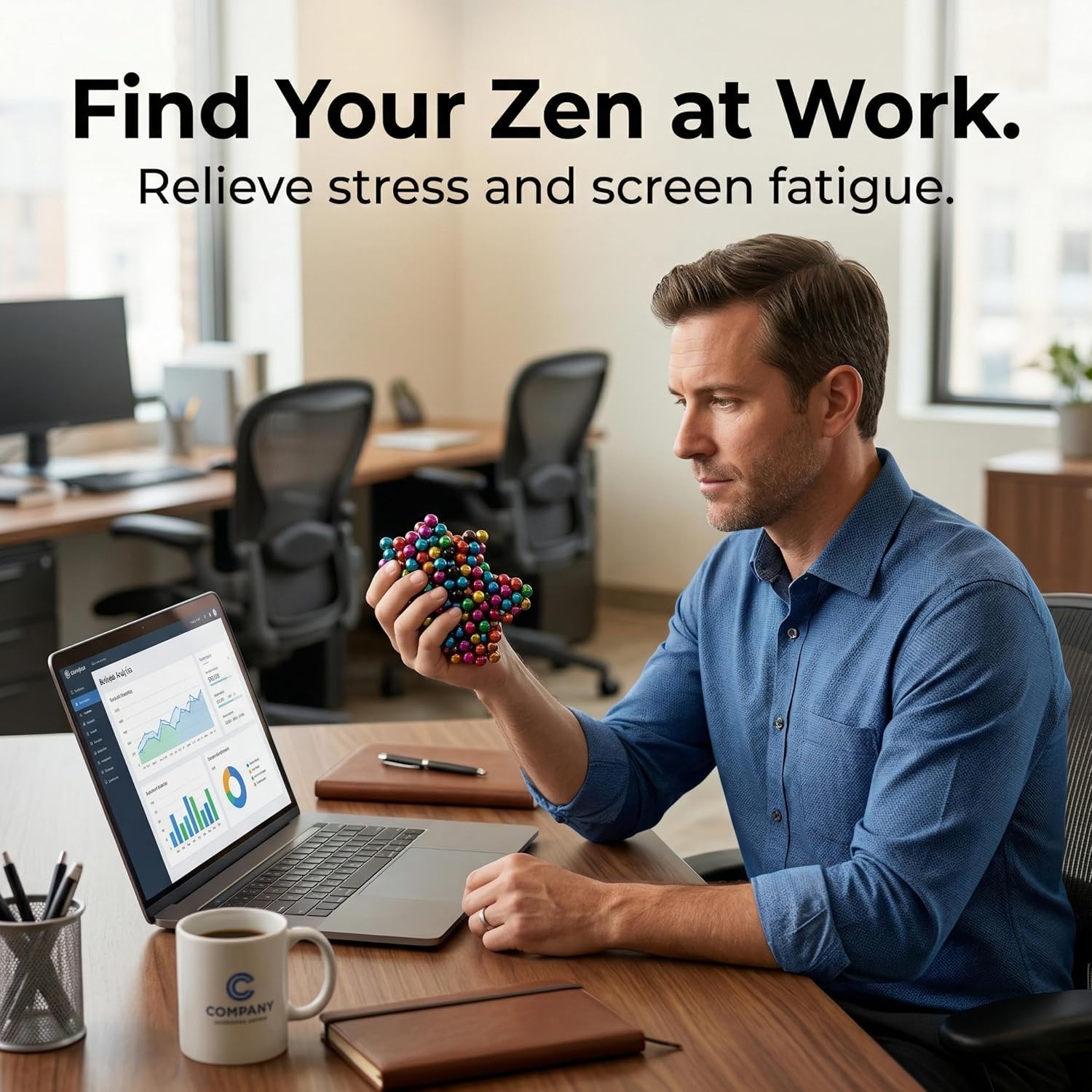 Magnetic Desk Toys for Adults Office, Mini Fidget Magnet Balls for Stress Relief, 1000 Pcs Executive Desk Accessories & Focus Tool (Age 14+) (1000Pcs, 10 Colors)