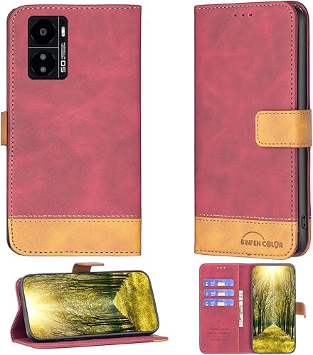 Miniatura 1 de Kalley Black 3 - Funda compatible con Kalley Black 3 Phone Case Cover Flip Stand Cover PU Leather BF11 Wallet Case Red