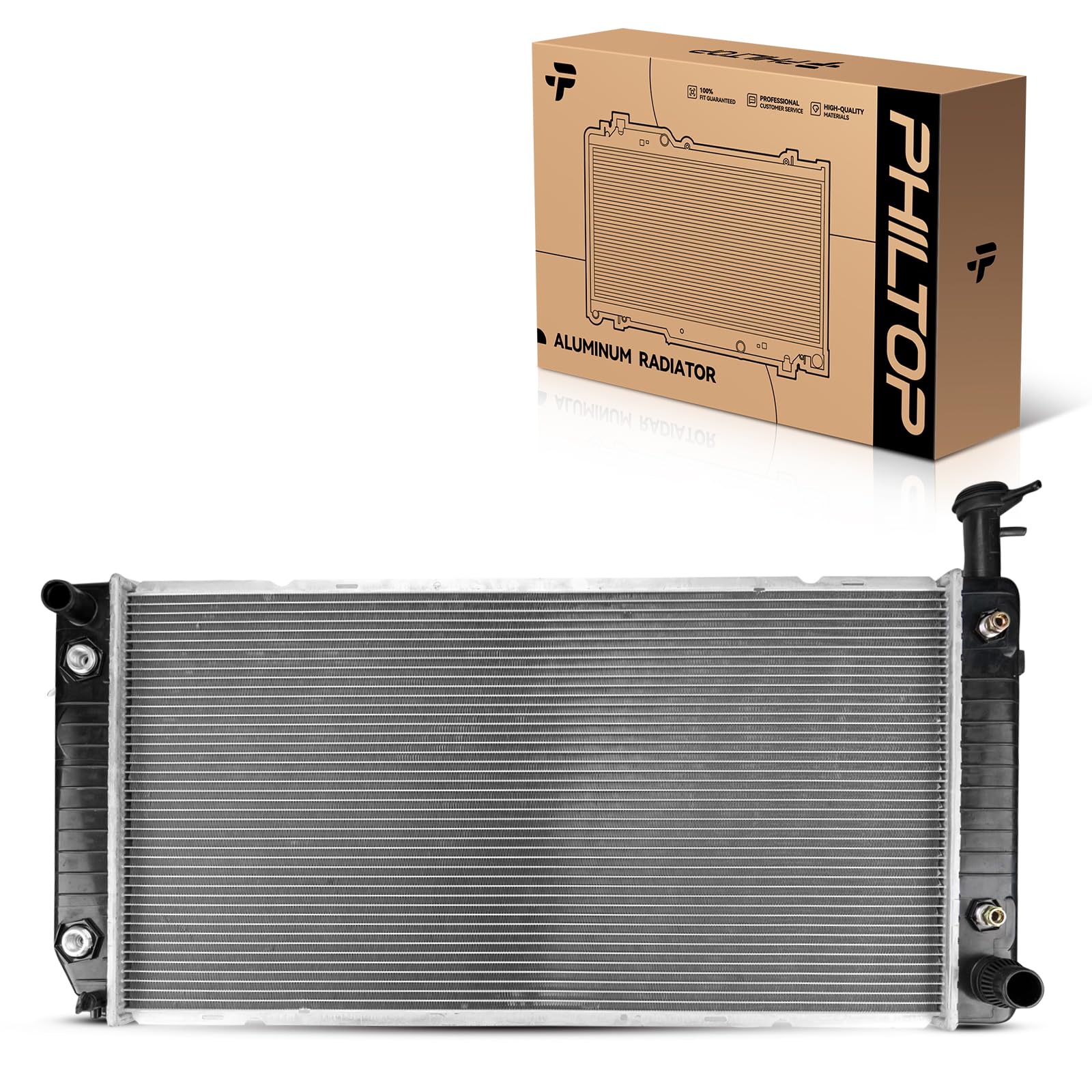 PHILTOP CU2791 Automotive car Radiators for 2004-2020 Express/Savana 2500/3500 4.8/6.0L 2009-2020 Express/Savana 4500 6.0L (w/o Sensor Hole; w/Quick Connect With EOC TOC)
