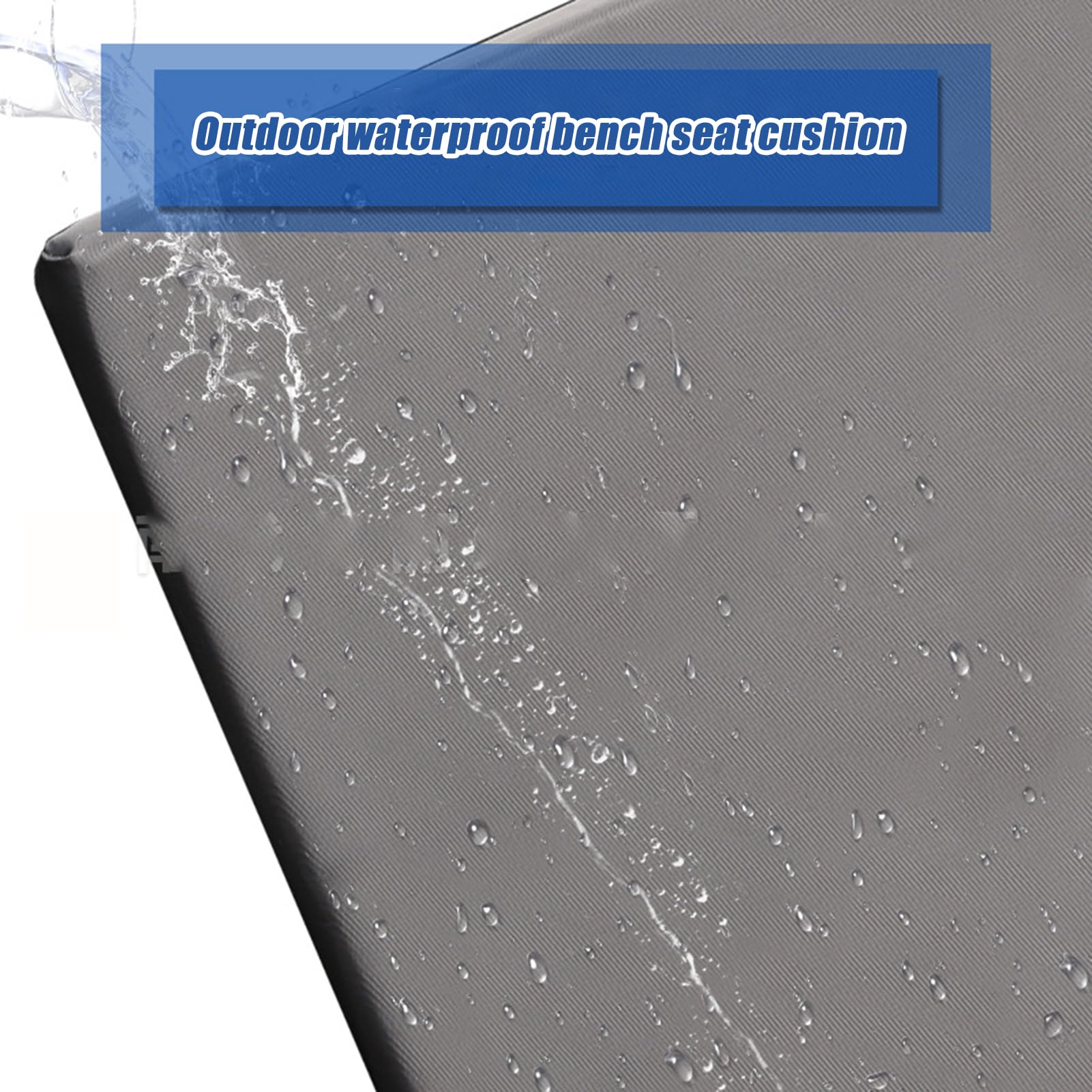 Wasserdichtes dunkelblaues Outdoor-Kissen, 170 x 55 cm, rutschfest, waschbar, Sitzkissen für Gartenbank & Fensterbank, dick, 5 cm, Kissenbezug für bequemes Sitzen