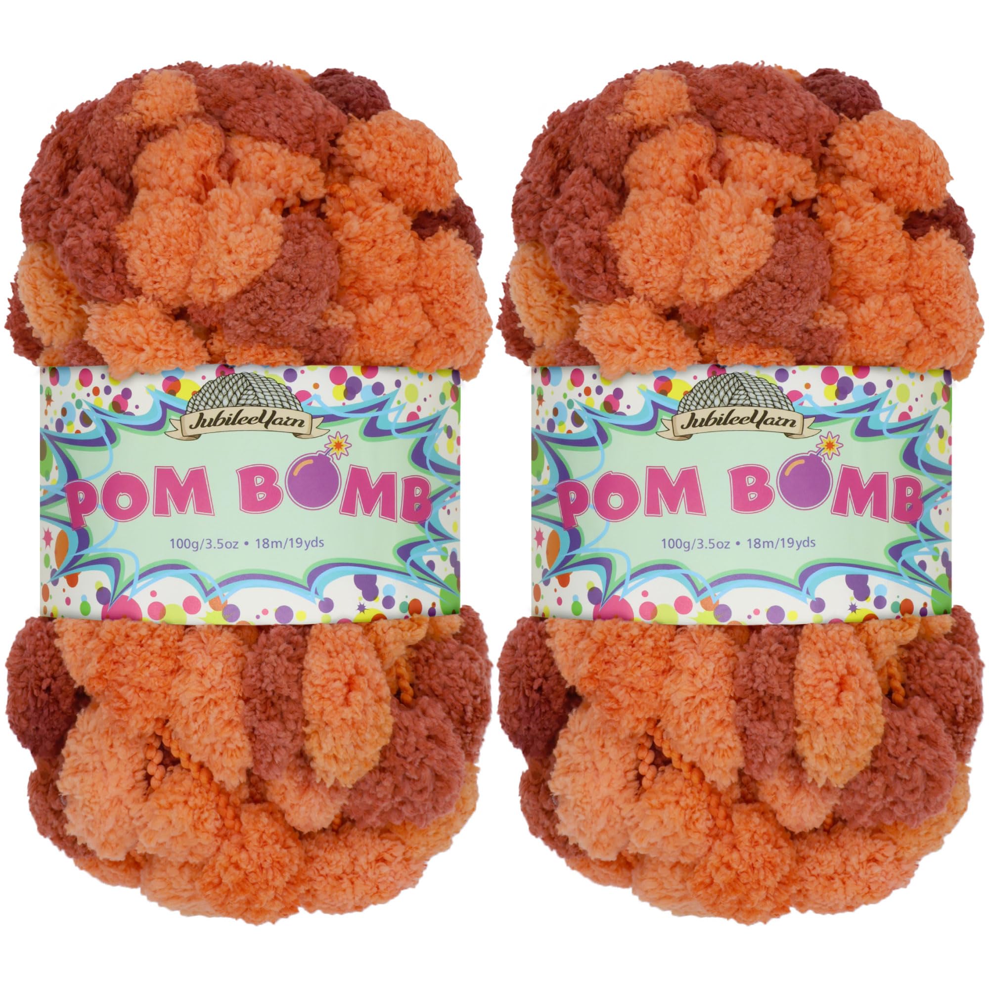 Hilo de pompón súper voluminoso Bombay Nights, 2 madejas de poliéster para tejer mantas