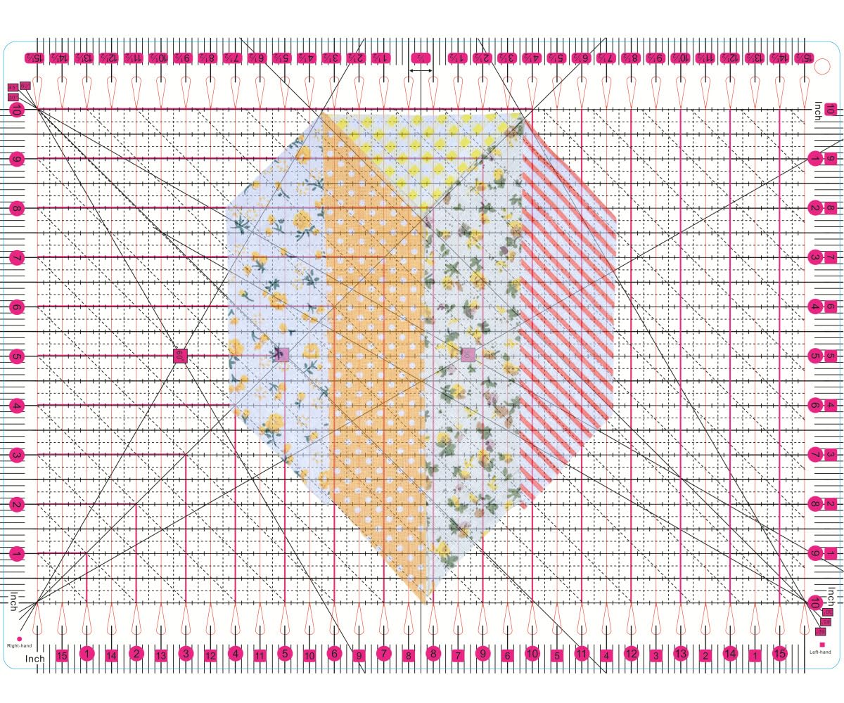 Photo 1 of ZICALSO Slotted Quilting Ruler 15.5" x 10" for Sewing & Fabric Cutting