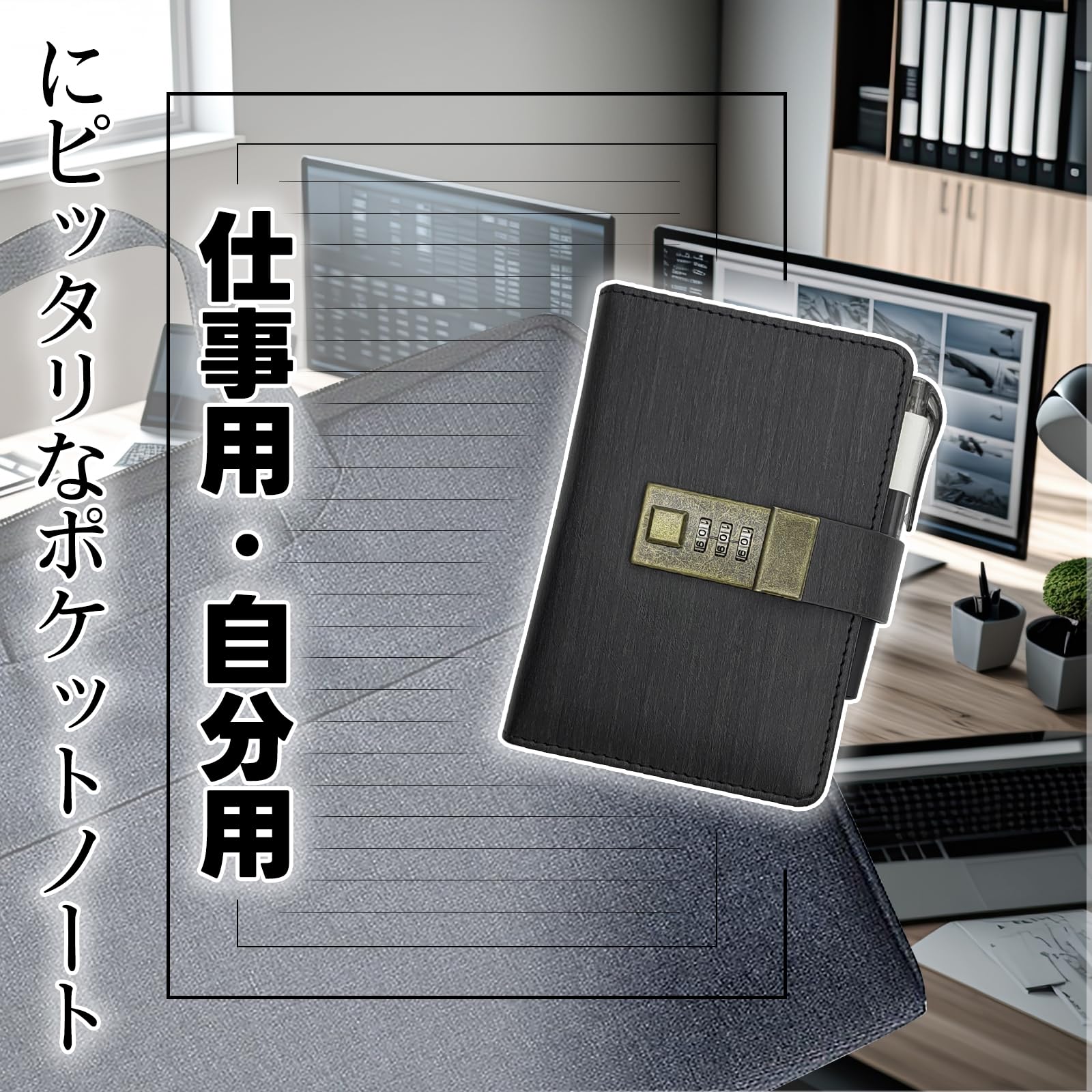Amazon.co.jp: 鍵付きノート ノートブック 黒 鍵付き 日記 メモ帳 A7