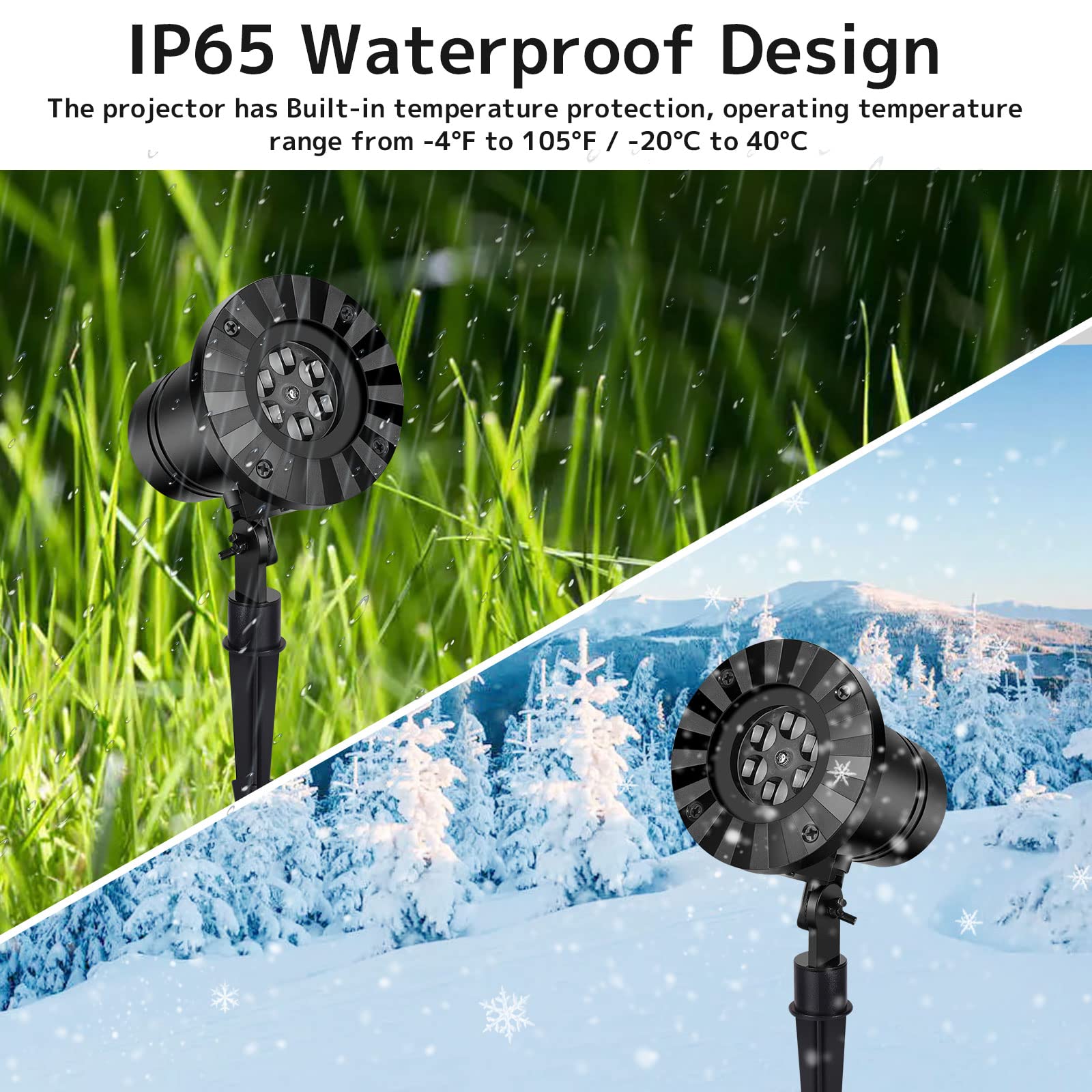 Projecteur Dynamique d'halloween IP65 étanche LED Flocons de Neige de Noël Projecteur Rotatif à 180 ° avec 14 Motifs Mobiles pour décoration de Jardin, fête, intérieur, extérieur…