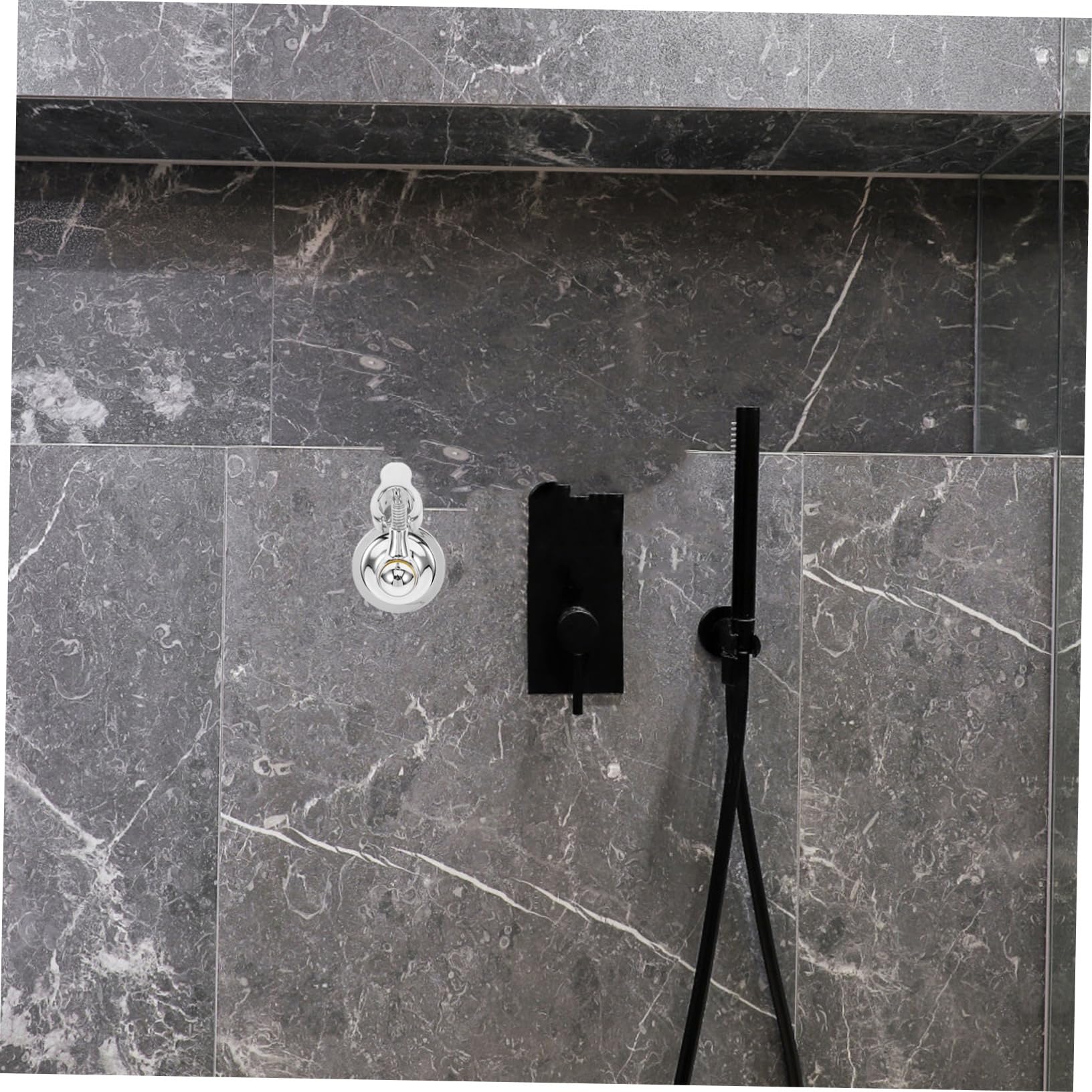 NUOBESTY 4 Pezzi Soffione Doccia Regolabile con Adesivo Base per Doccia senza Forature per Bagno Accessorio Pratico e Bidet