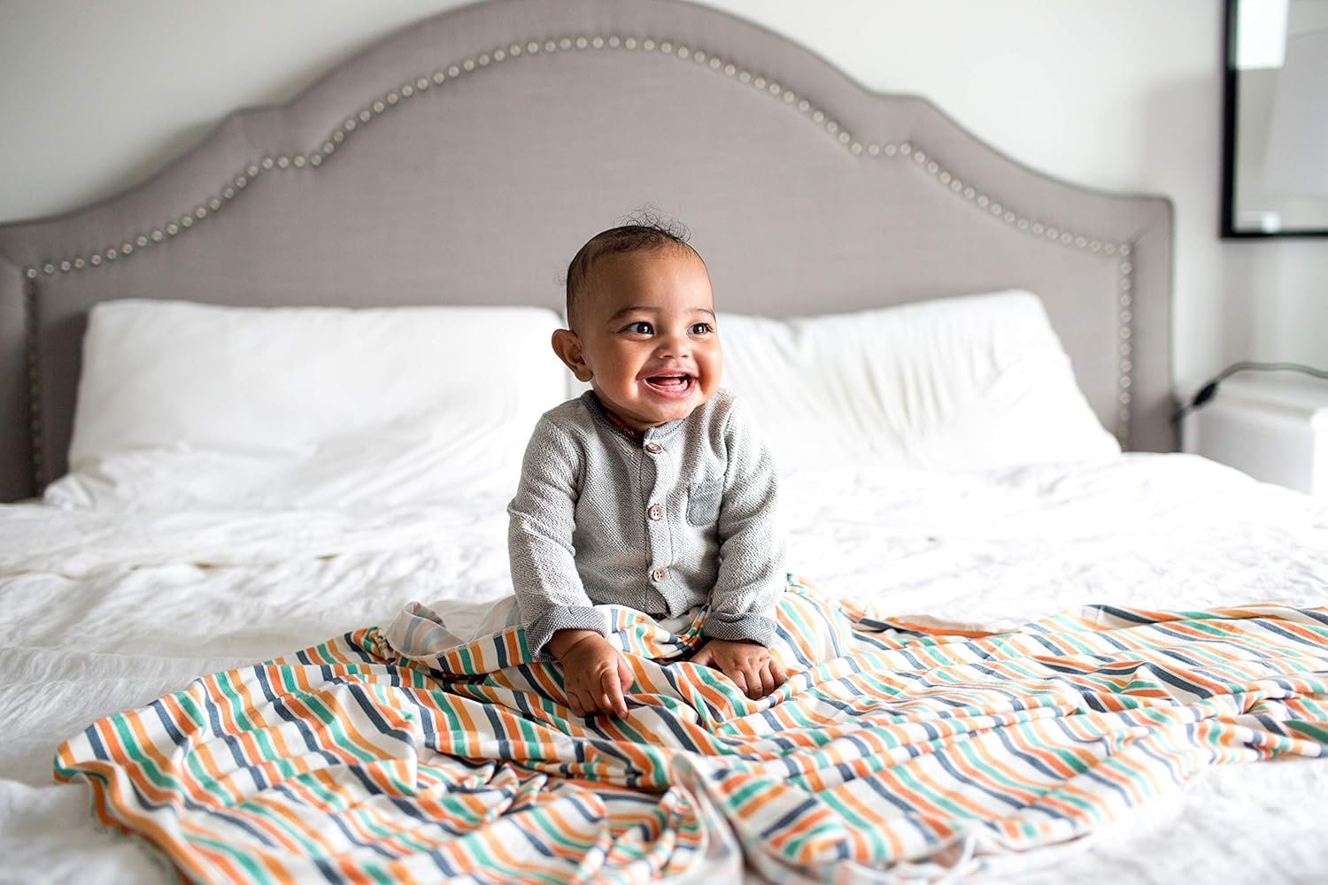 Copper Pearl Large Premium Knit Baby Swaddle Receiving Blanket Retro