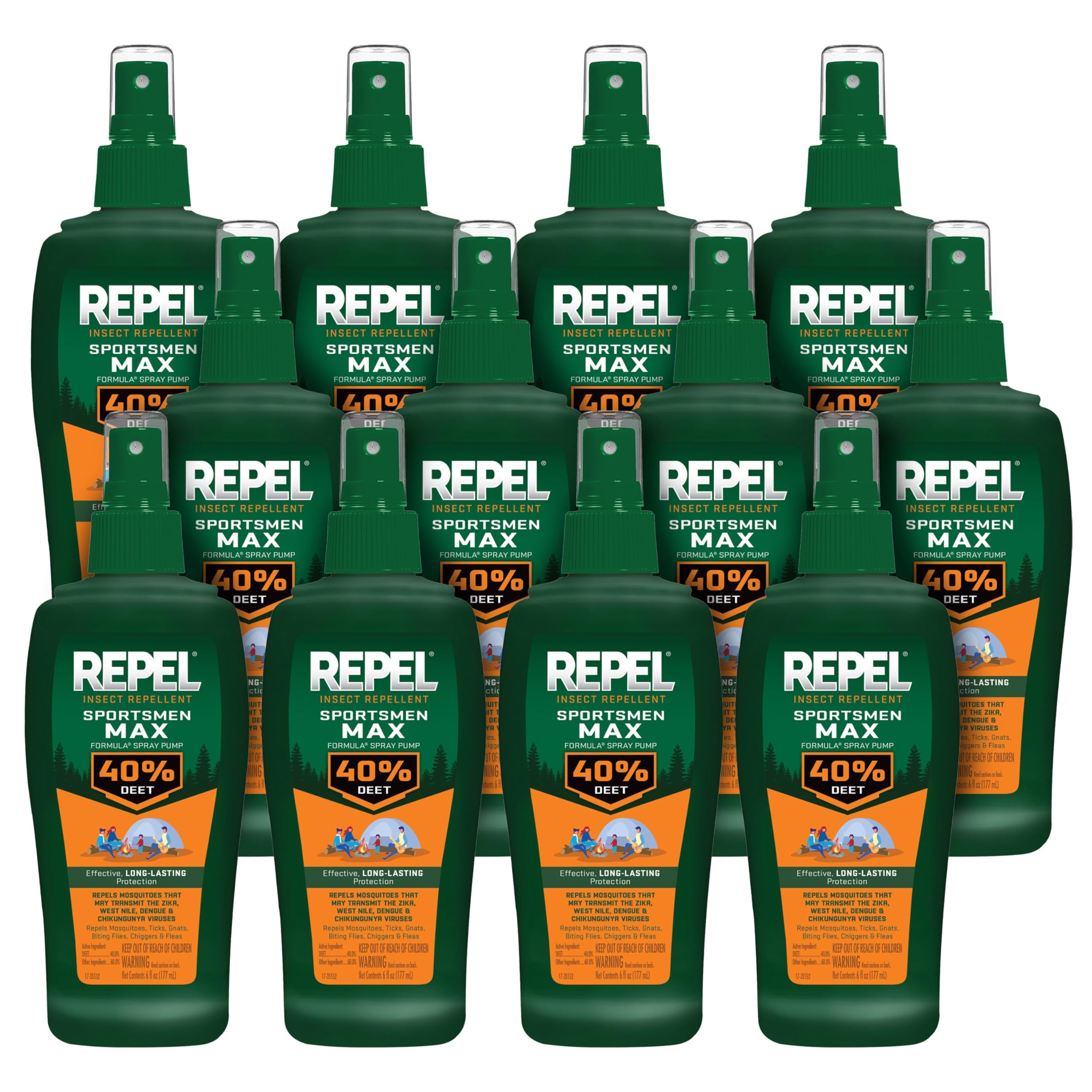 Repel 94101-1 6-Ounce Sportsmen Max Insect Repellent 40-Percent DEET Pump Spray, Case Pack of 12