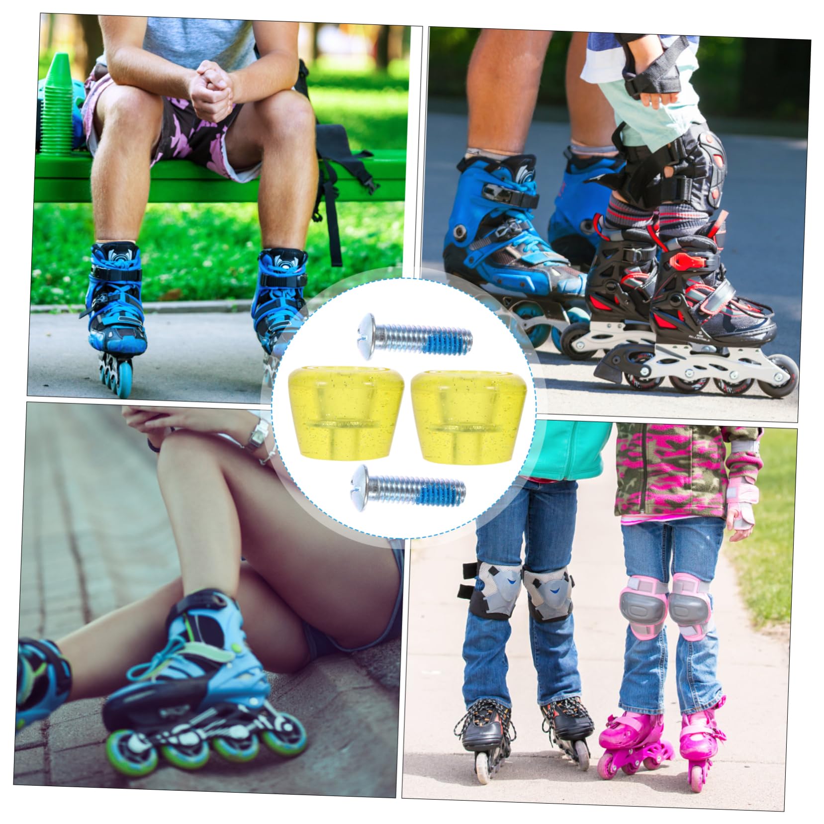 POPETPOP 1Pair Replaceable Roller Skate Toe Stops Durable Brake Supply with Screws for Enhanced Stability and Safety for Sudden Stops Portable Design for Easy Use