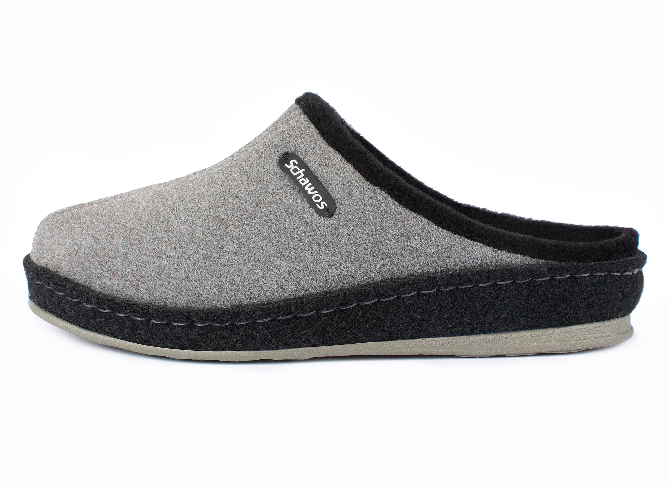 Schawos Zapatillas de estar por casa de fieltro para mujer, de calidad, fabricadas en Alemania, con plantilla anatómica y amortiguación activa del talón