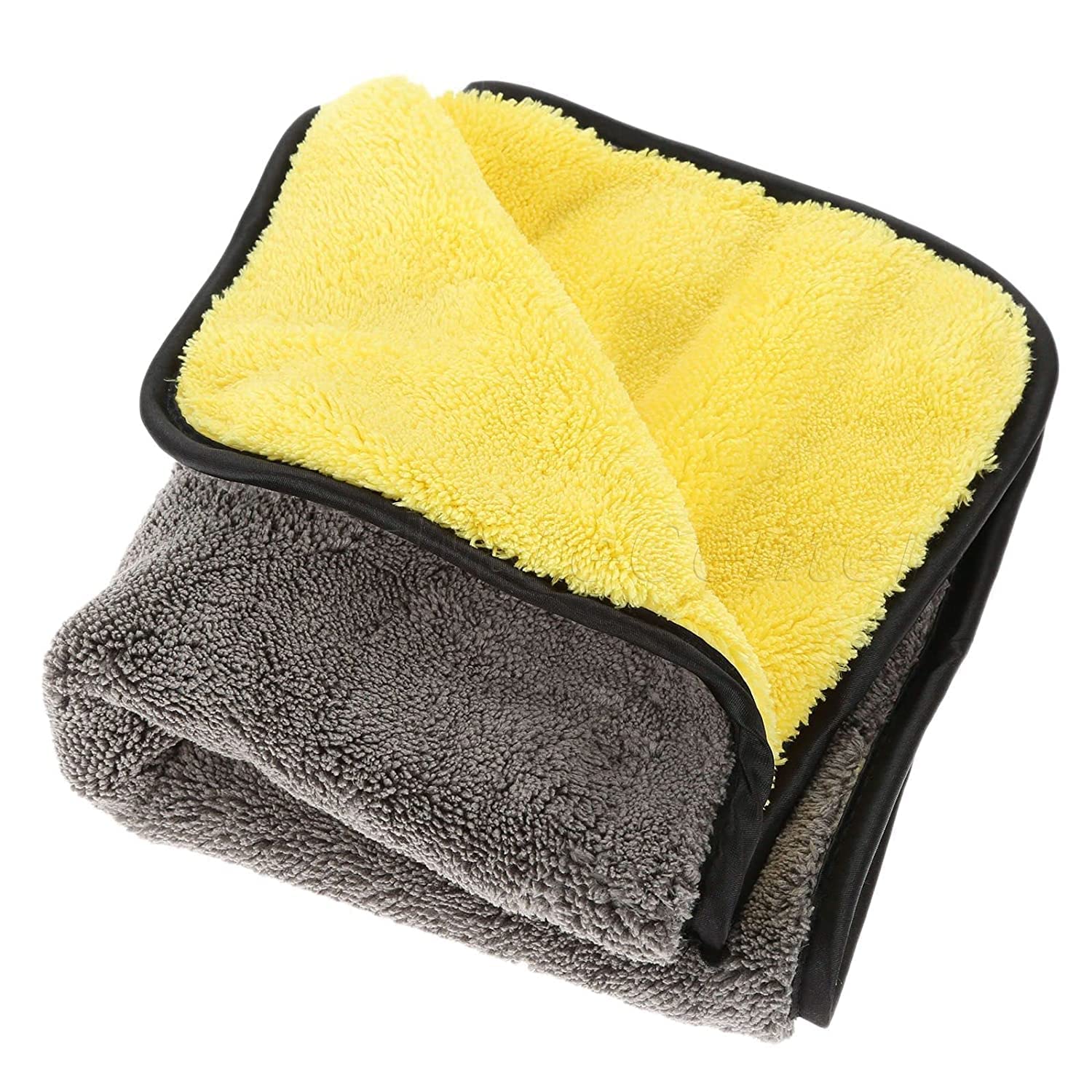 Auto Hub Heavy Microfiber Cloth for Car Cleaning and Detailing, Double Sided, Extra Thick Plush Microfiber Cloth Lint-Free, 400 GSM (Size 40cm x 40cm)/Pack of 1, Color:- Mix-picture-20