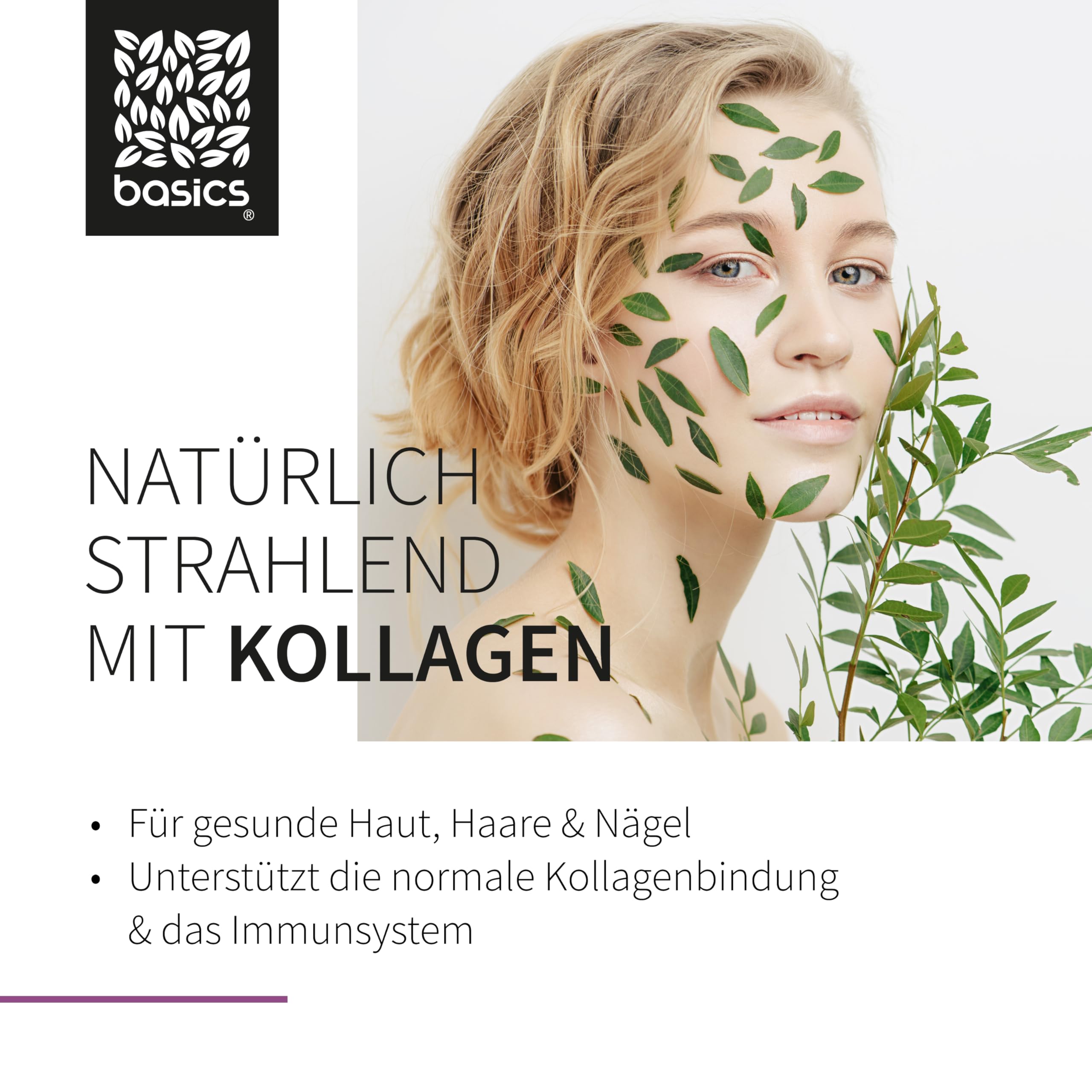 basics Kollagen + mit hochdosiertem Kollagen Hydrolysat, Vitamin C, D3, Biotin und Zink - für den Erhalt von schöner Haut, Haar und Nägeln - 30 Trinkflaschen - 10ml pro Tagesdosis (2er Pack)