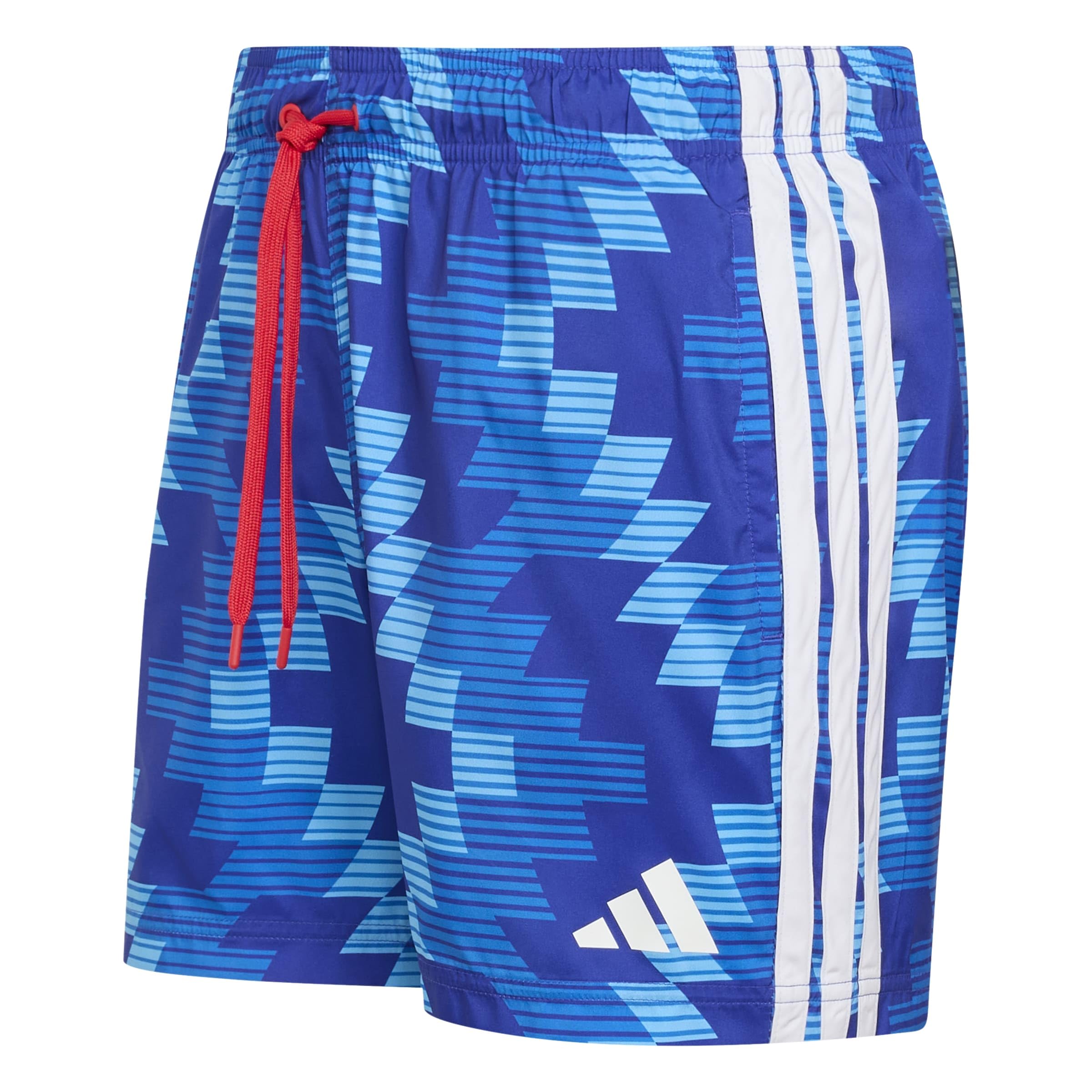 adidas Men's Football-Inspired Graphic Swim 5 Inch Swimwear, semi Blue Burst/White, S
