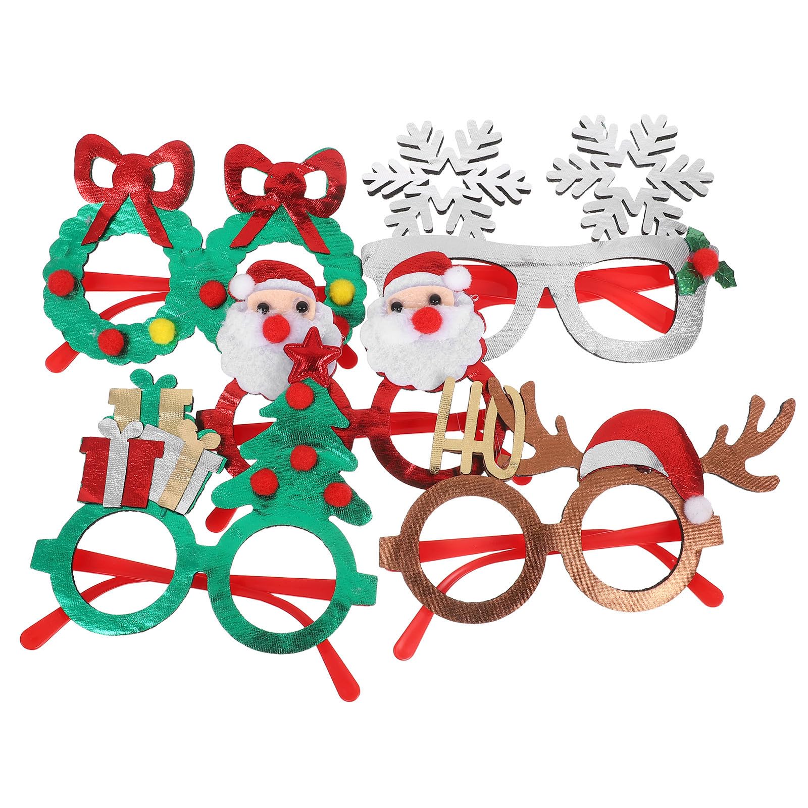 TOYANDONA 25 Piezas Gafas Navideñas de Disfraz Estampado de Copos y Árboles