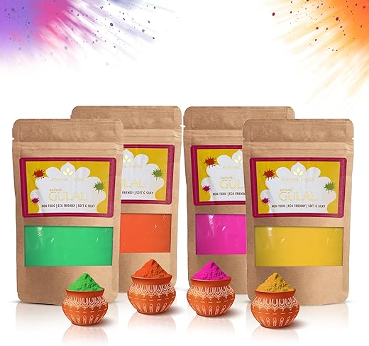 Avimee Herbal Gulaal Colors | Organic Herbs, Fruits, and Vegetables | Skin-Friendly