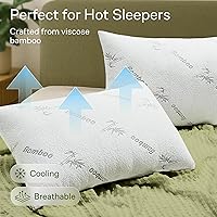 Vista 4 de Protectores de almohada tipo nube con cremallera, tamaño estándar, fundas de almohada transpirables y refrescantes para personas que duermen