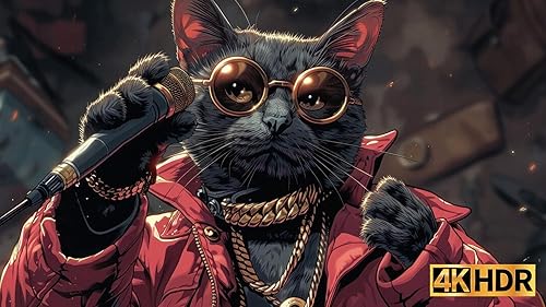 Um gato gângster descolado à meia-noite - batidas relaxantes e vibrações encantadas.