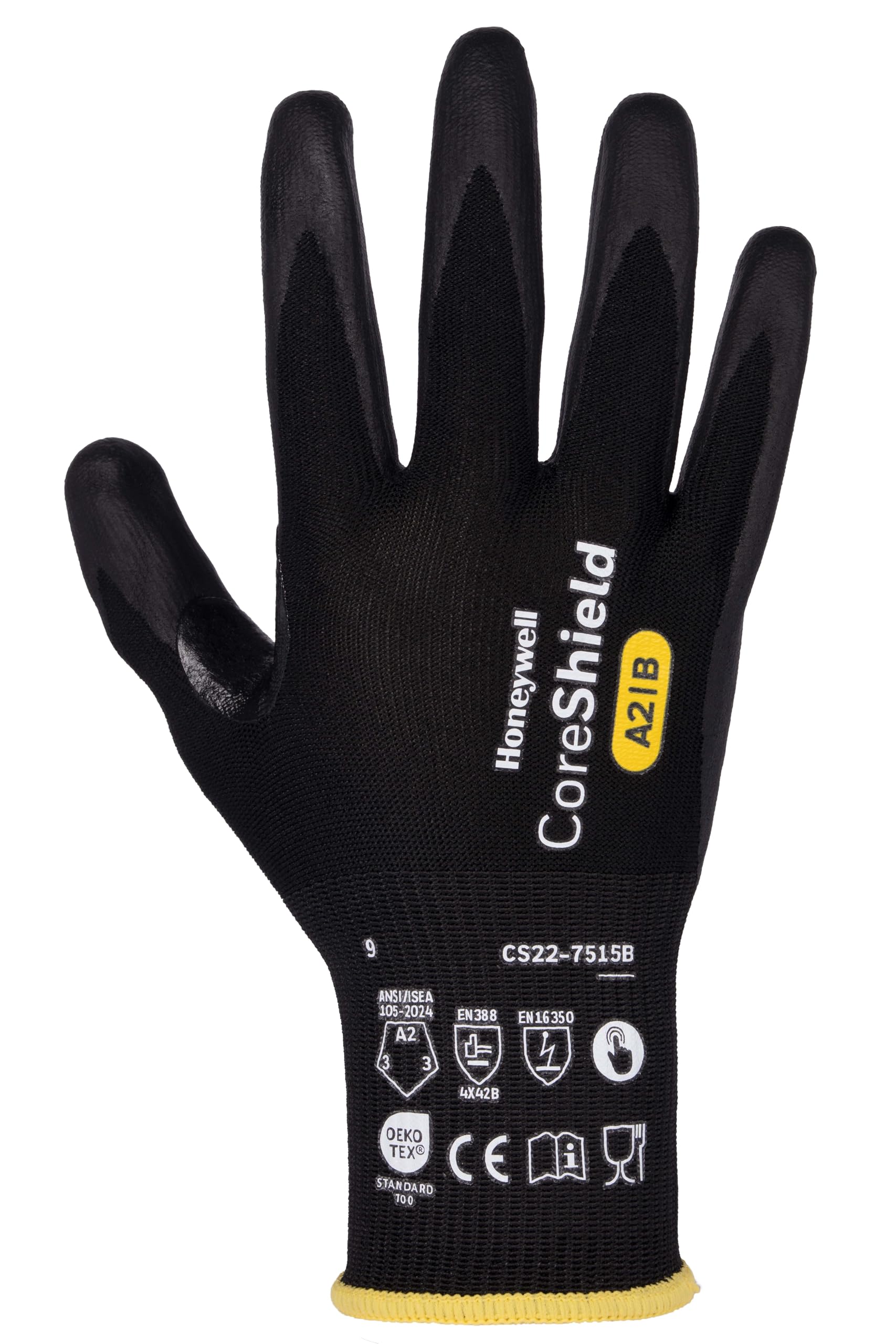 Honeywell Coreshield 3.0 Gants Anti-Coupures CS22-7515B, Certifiés Alimentaire, Sans Silicone, Antistatiques, Lavables, Coupure A2/B, Taille 9L, Jauge 15, CS22-7515B-9 (Bellyband avec 10 Paires)