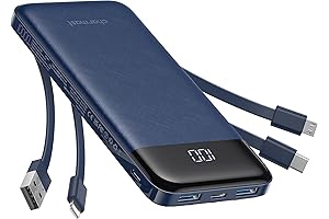 Jackery Portable Phone Charger with Built-In Cables