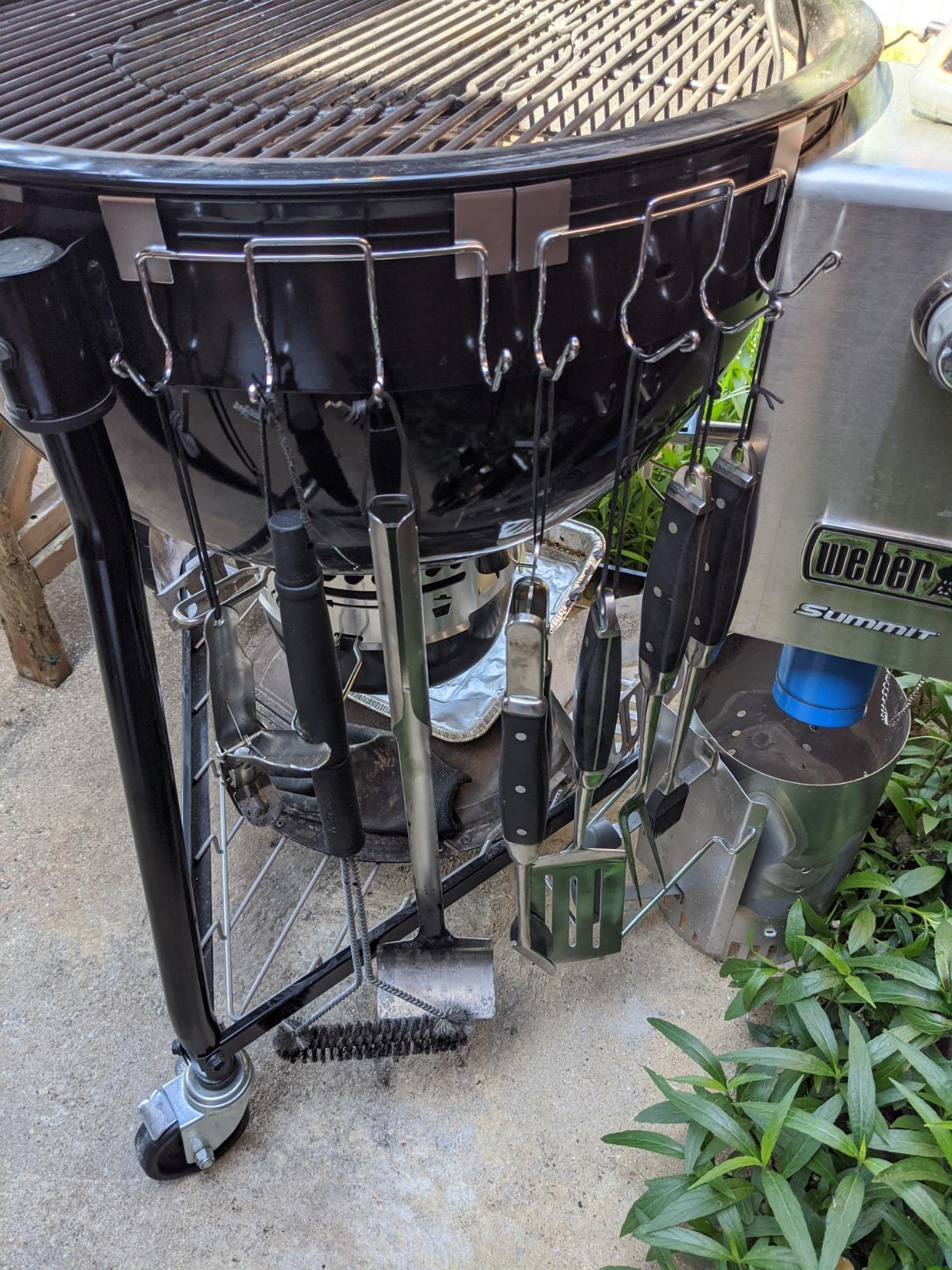 er Grill Tool Holder Steel Fits 18.5" & 22.5" Charcoal