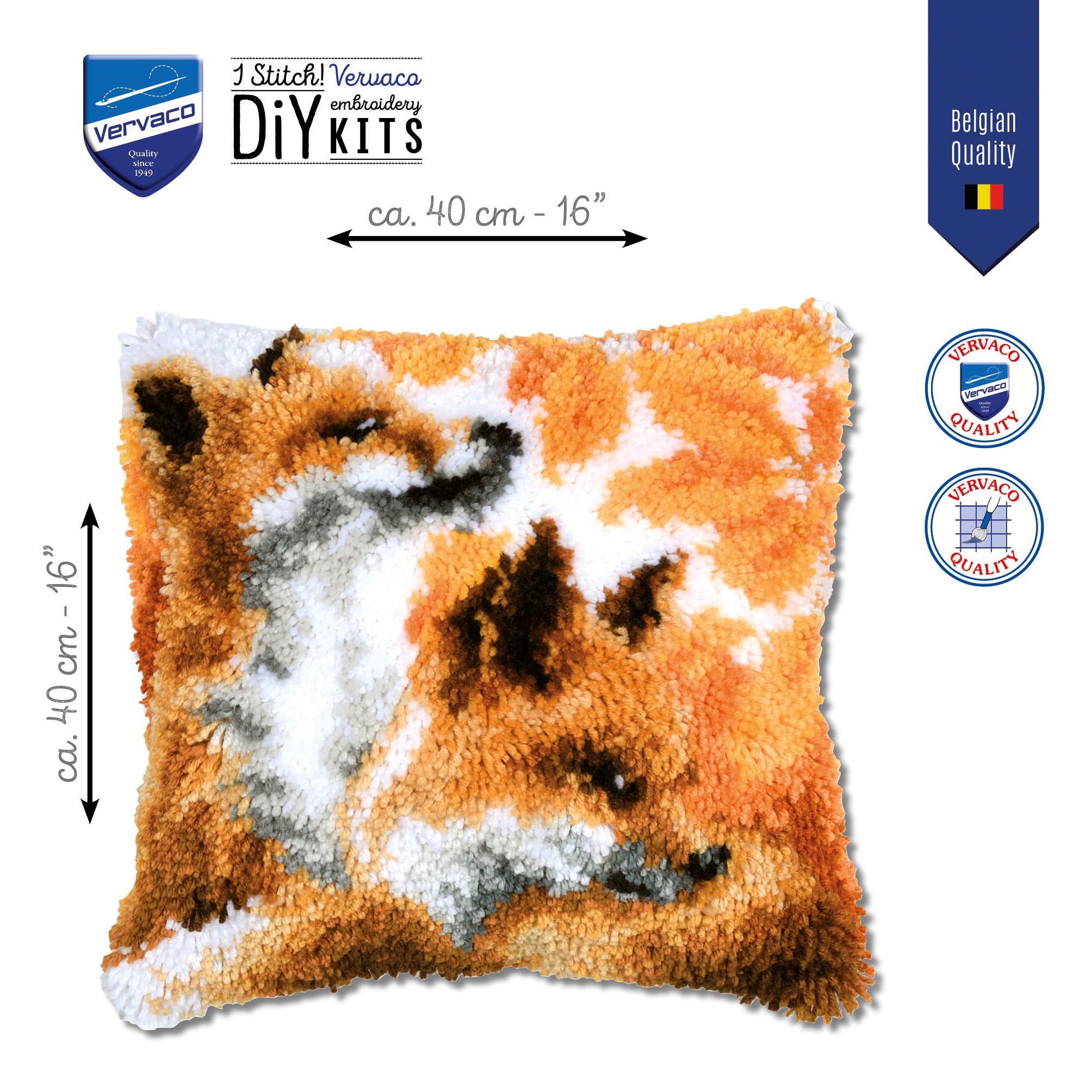 Vervaco Kit Deco Ricamo Contato VOLPI IN AUTUNNO Decorazione Sospesa Da Ricamare 40 x 40 cm Set Fai Da Te Creativo Adulti Ricamo Casa Decorazioni Accessori Per Lavoretti Creativi