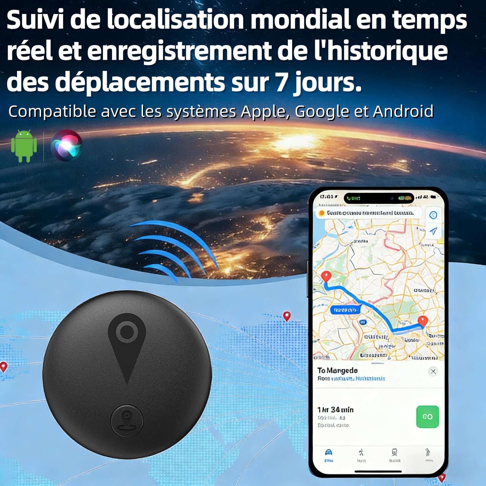 GPS Coche localizador (Compatible con Android e iOS) Localizador GPS para Coche Rastreador 2026 Magnético Rastreador GPS Sin Suscripción Seguimiento en Tiempo Real para vehículo,Mascotas