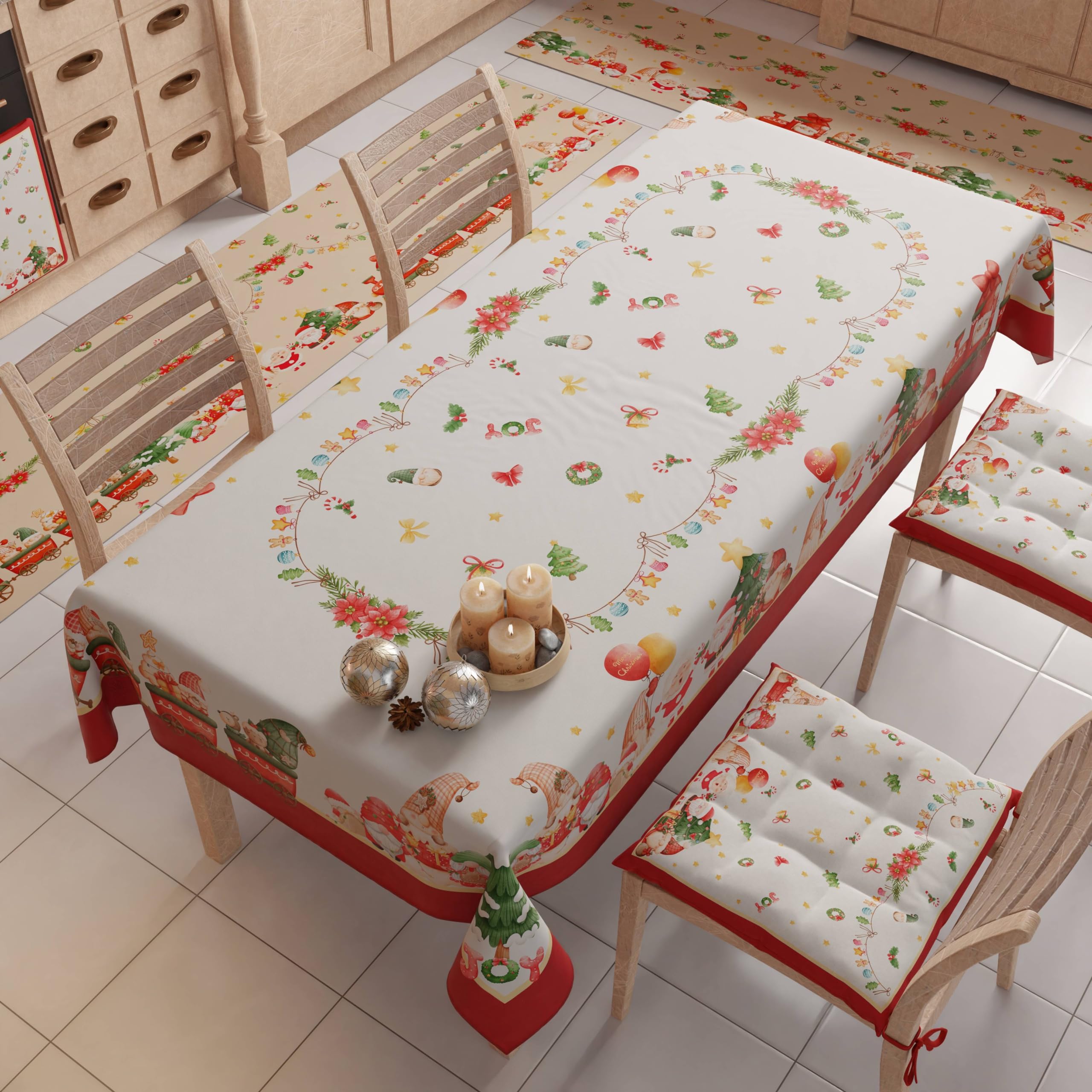 PETTI Artigiani Italiani, Christmas Kitchen Rug, Christmas Kitchen Runner, Non-Slip and Washable Christmas Kitchen Rug - Image 4