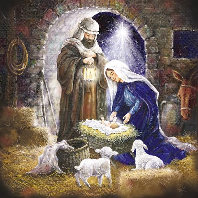 Medici Cards Pack of 6 Charity Christmas Cards - 'The Nativity' - 6 Cards of 1 Stunning Religious Design