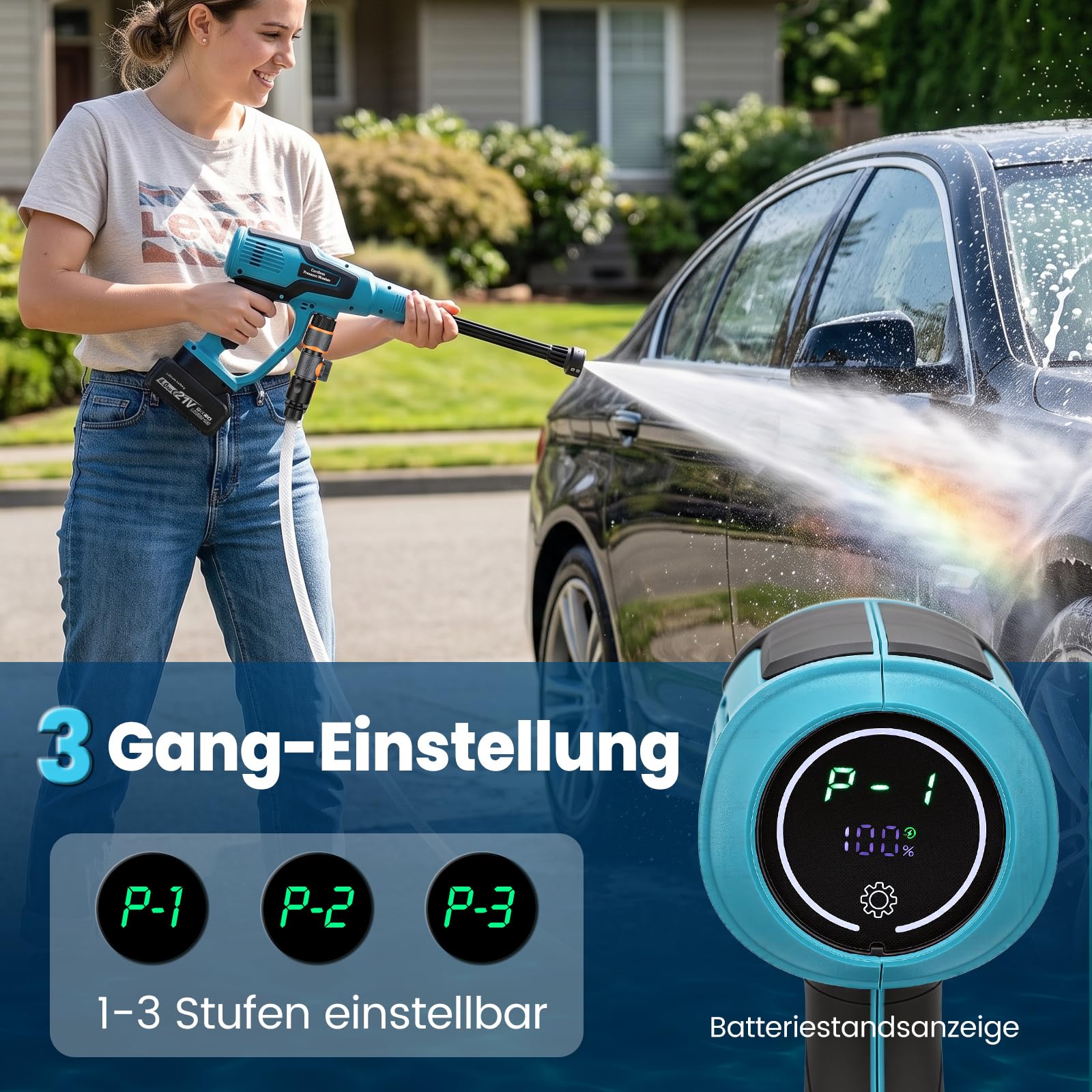 Yofuly Akku Hochdruckreiniger Kompatibel mit Makita 18V Akkus
