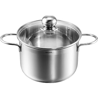 KOPF Josie Casserole Pot Diameter 24 cm Height 14.5 cm 6 Litres Stainless Steel Induction