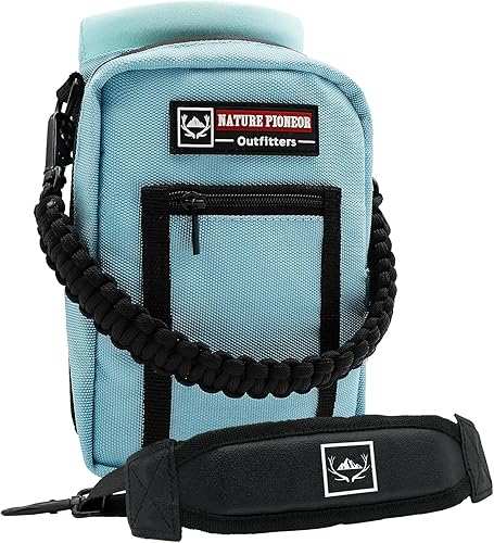 Vista 94 de NATURE PIONEOR Soporte para botella de agua con correa ajustable – 25/32/40 onzas, funda aislante para botella de agua con mango de paracaídas y 2