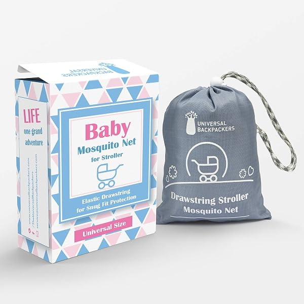 Moustiquaire Bébé pour Poussette, Porte-Bébé Et Moïse - Cordon De Serrage Élastique pour Une Protection Bien Ajustée - Auvent De Protection pour Bambins en 1000 Mesh - 4