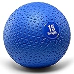 Yes4All Slam Balls, 10-40lb Weighted Ball Weight, Durable PVC Sand Filled Workout Dynamic Slam Ball for Strength Training, Triangle, Bule, 15lbs