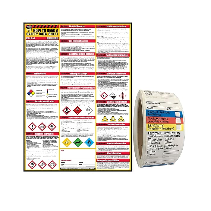 Buy How to Read A Safety Data Sheets (SDS/MSDS) Poster, 24 x 33 Inch