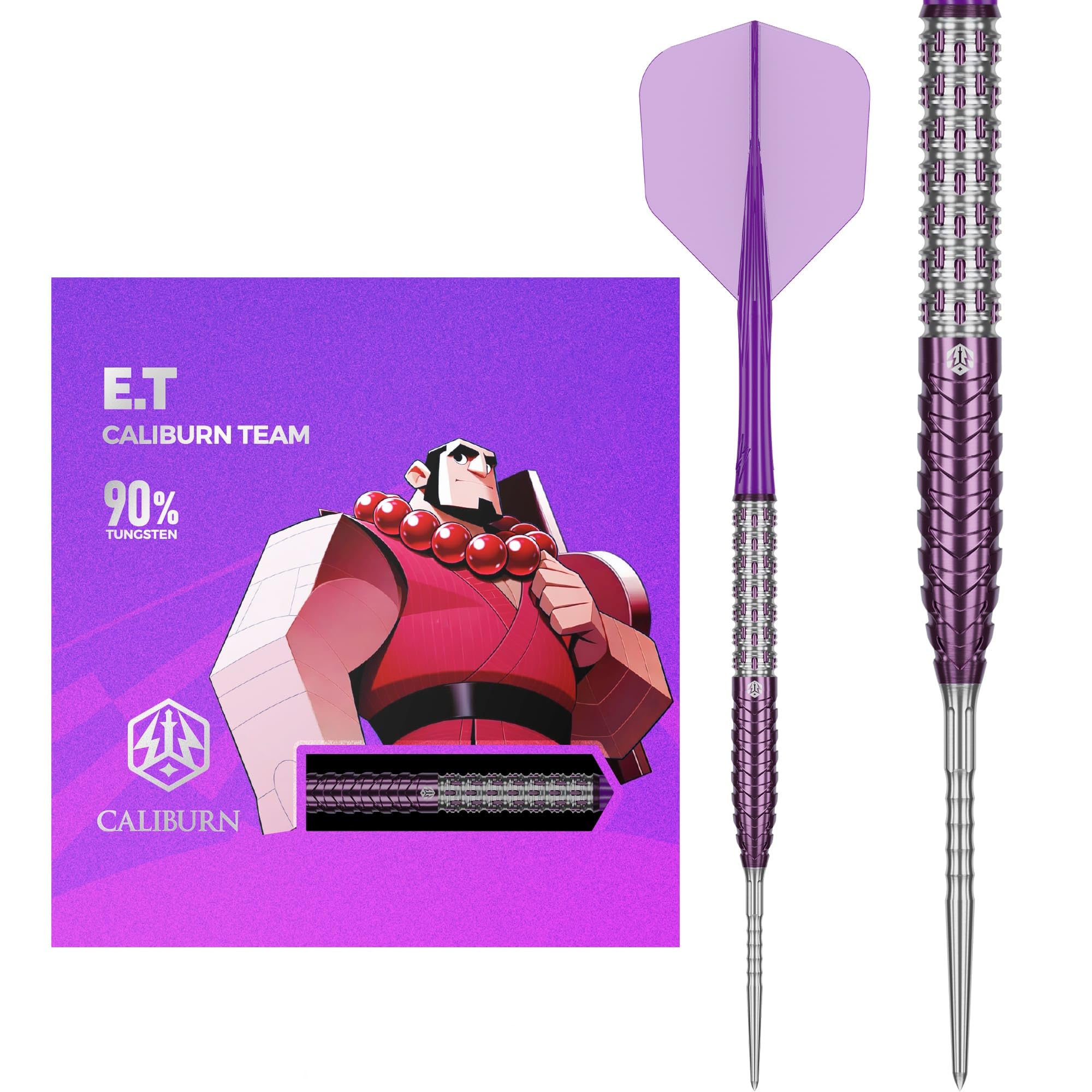 Caliburn | Awakening Steel Tip Darts | 90% Tungsten Professional Dart Set | E.T | Multiple Weights Available. (24, Grams)