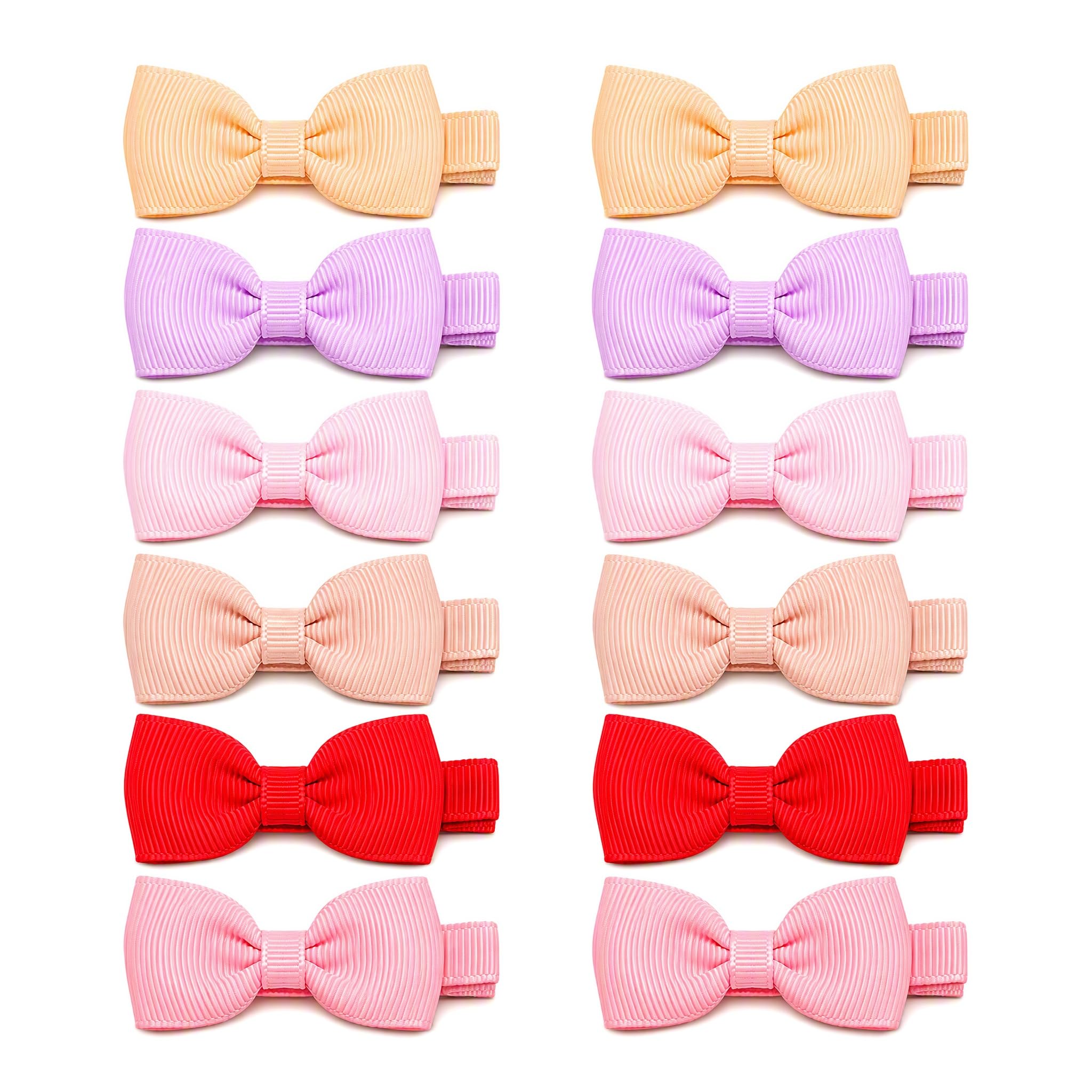 Baby Girl Bow Hair Clips 12 Pcs Pink Alligator Clips for Fine Hair