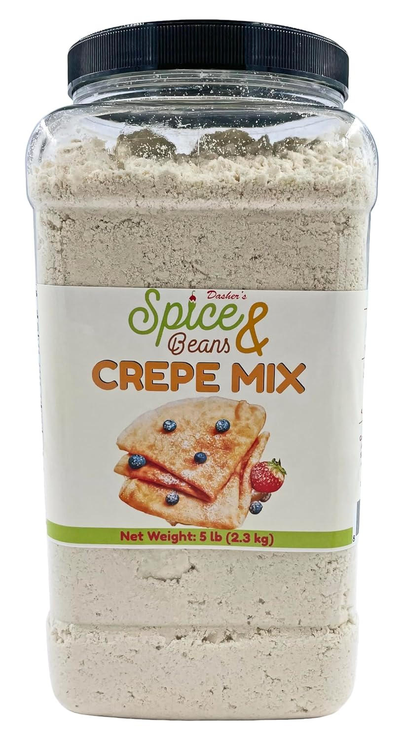 Classic Crepe Flour Mix By Dasher's Spice & Beans | Easy Crepe Mix | 5 lb