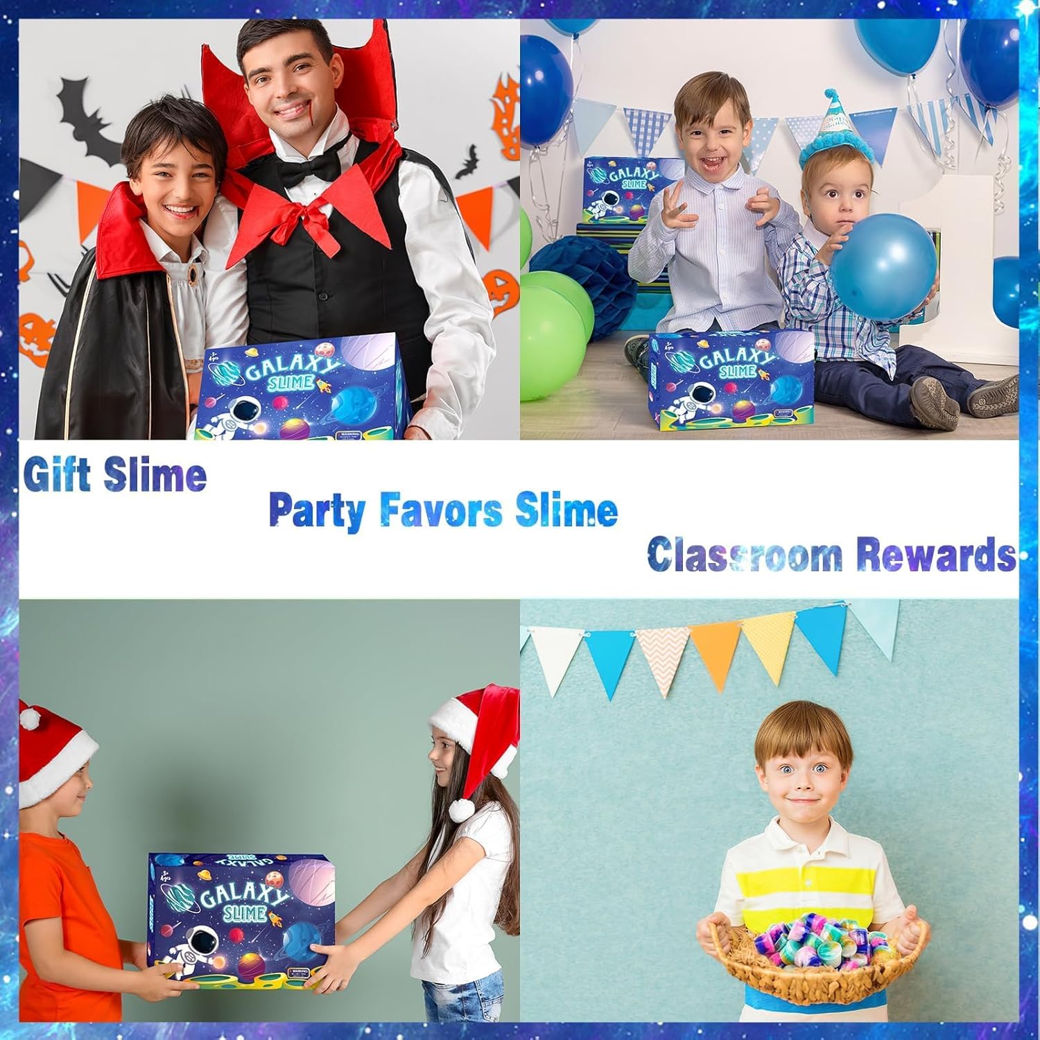 Galaxy Slime Kit for Kids –116 Pack Valentines Slime Party Favors, Stress Relief Toys, Classroom Rewards, and Birthday Goodie Bag Fillers, Stretchy and Non-Sticky Slime for Girls and Boys