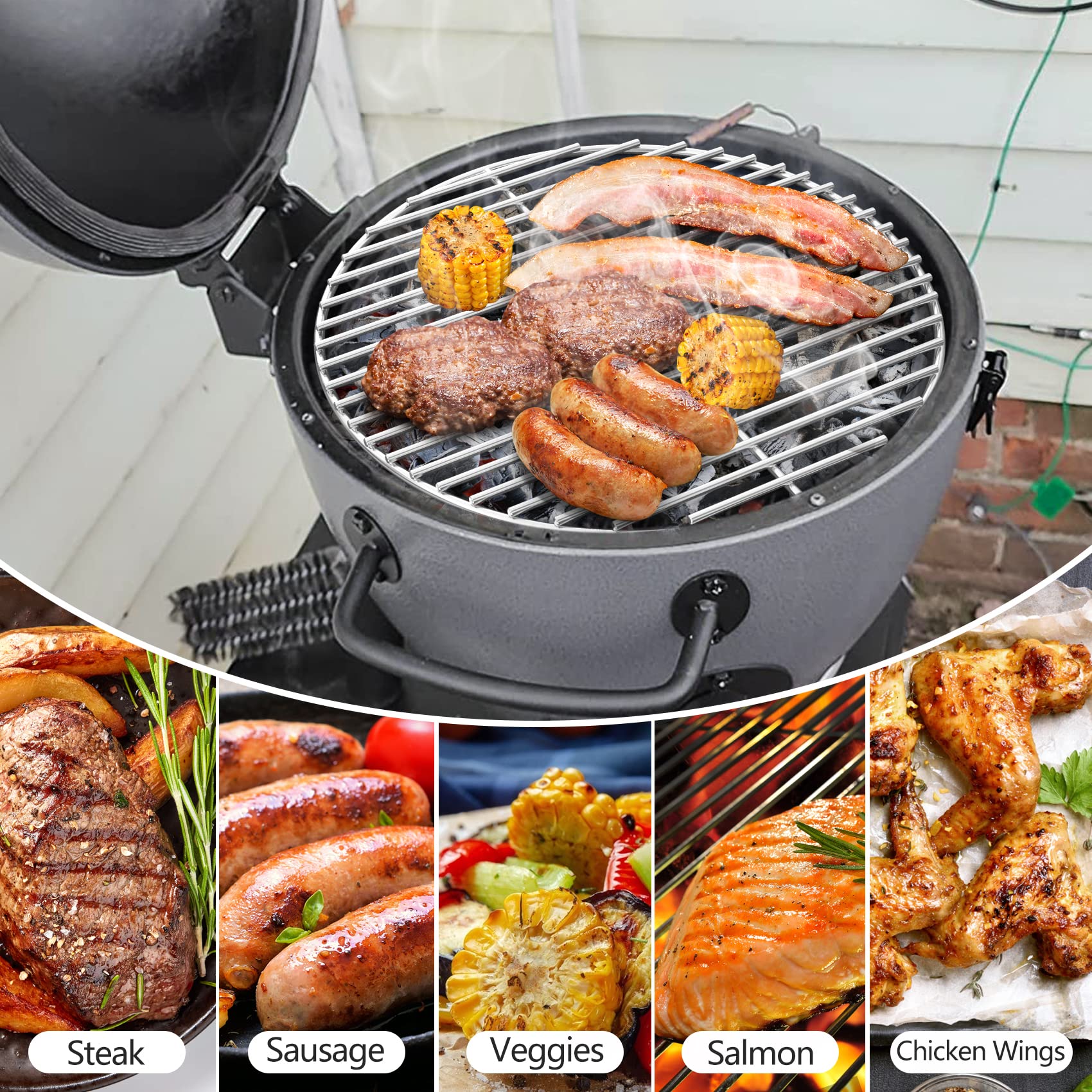 only fire Griglia di cottura in acciaio inox per barbecue AKORN Jr. Kamado griglia a carbone