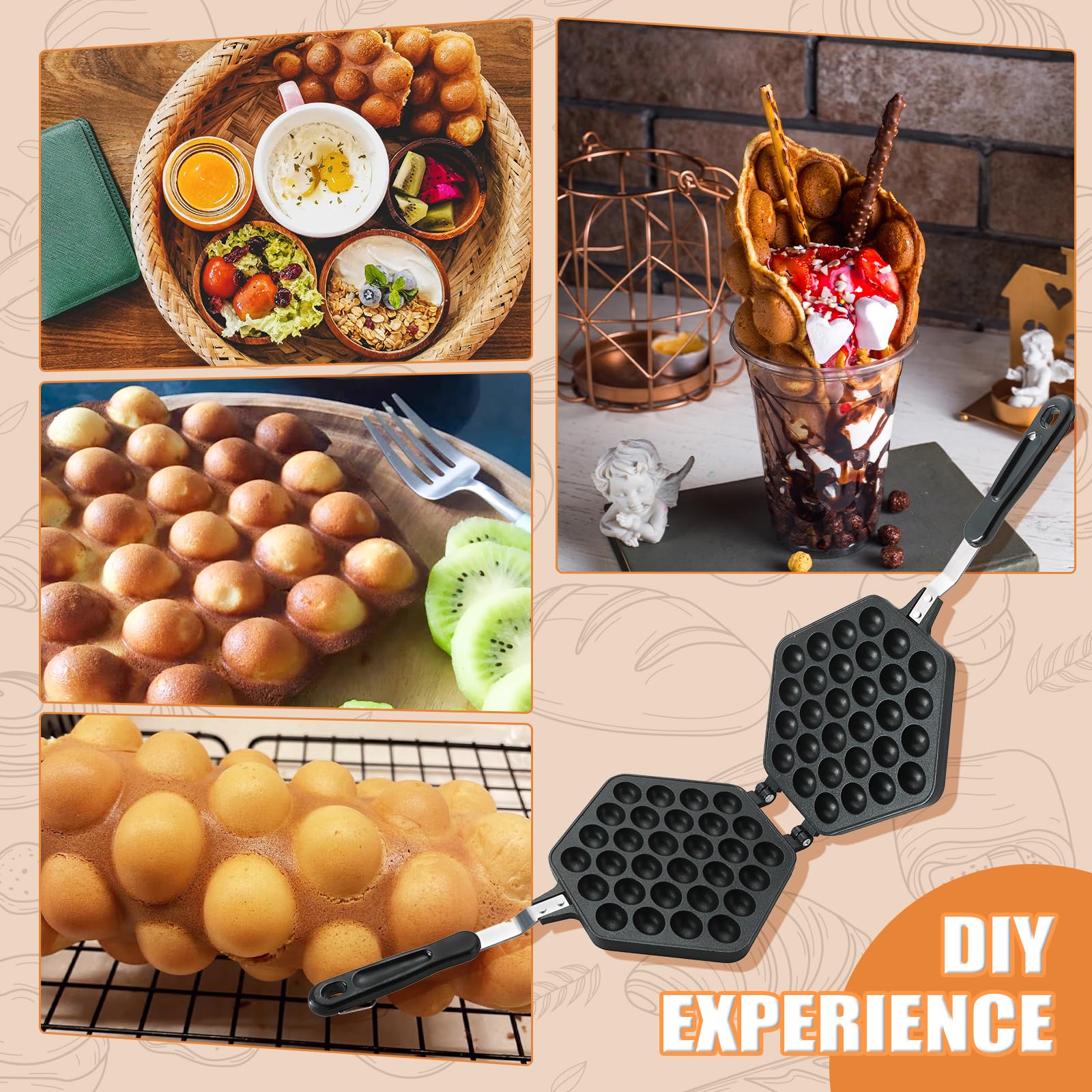 Amazon | MAOPINER バブルワッフルメーカー パン ワッフルケーキ型