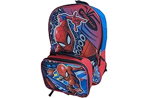Ruz Spiderman Boys 16 Inch Backpack with Removable Matching Lunch Box Set