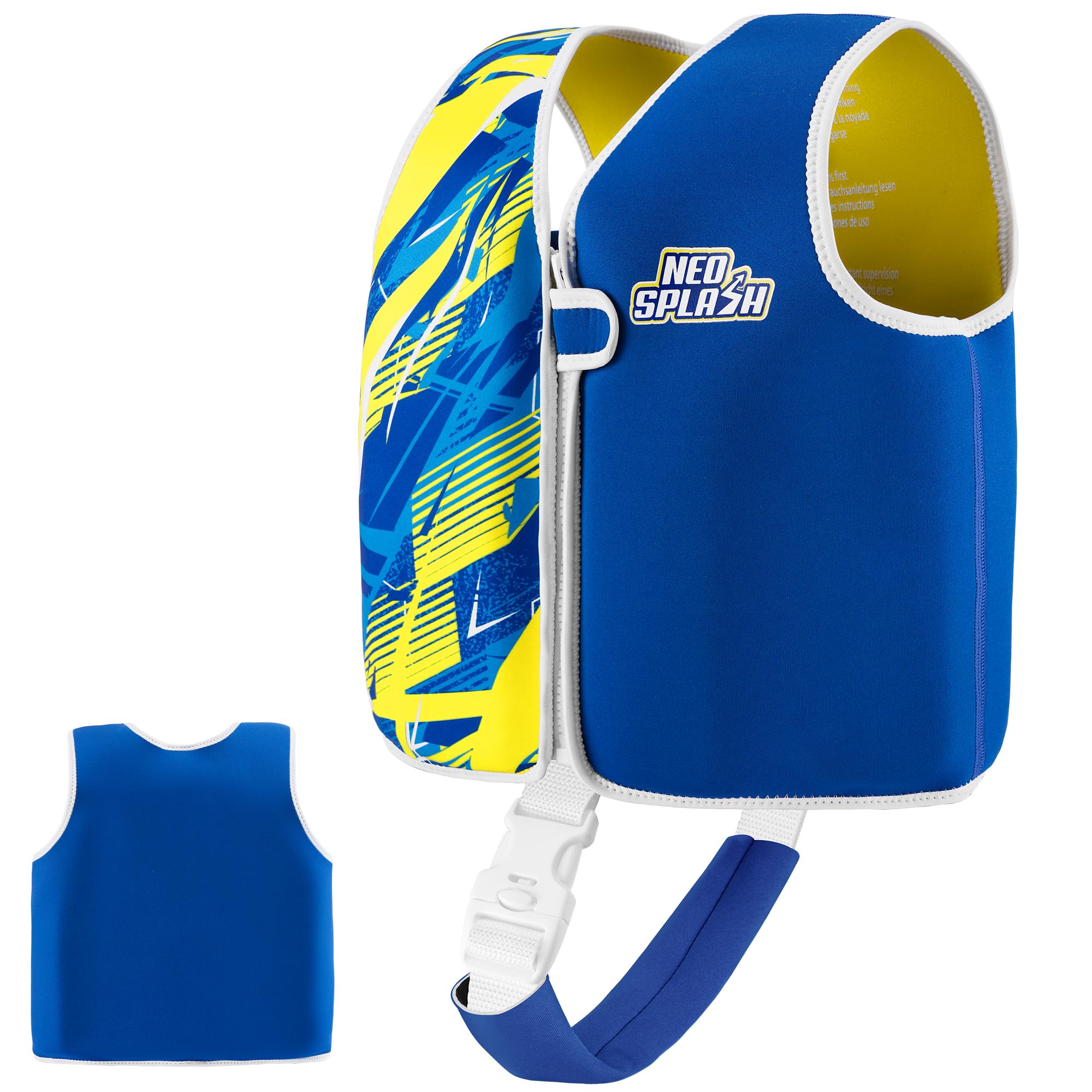 Kids Swim Vest Neoprene Swimming Aid with Adjustable Safety Strap for Age 1-3 and 3-6