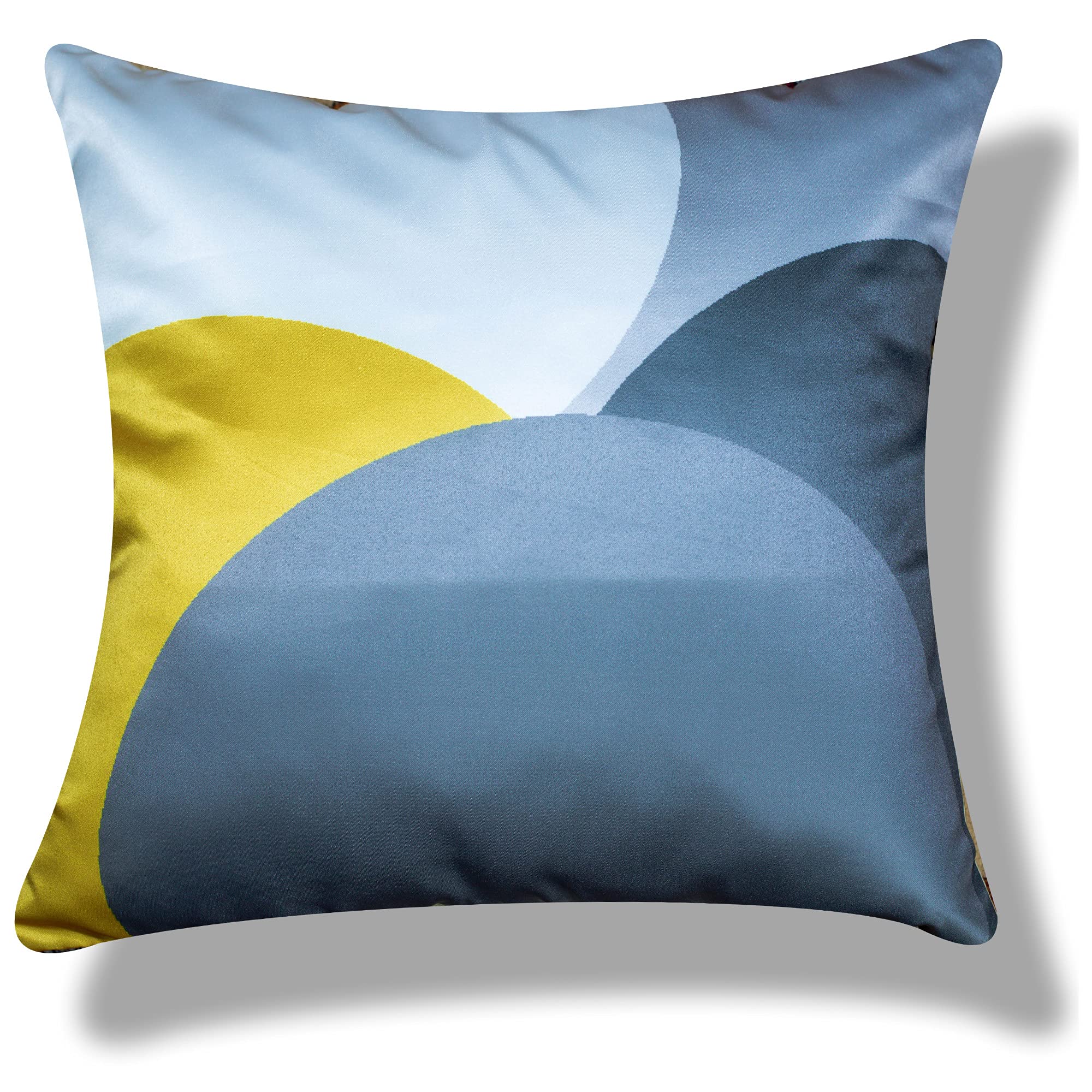 Vendola Canary Microfiber Satin 250TC Cushion Pillow Covers, Multicolor, Set of 5 (24X24 Inches, Canary) 2
