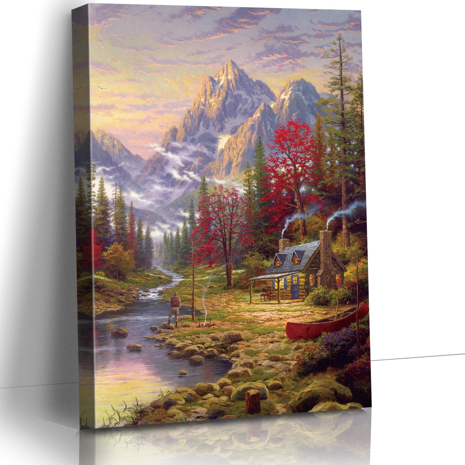 Riverside Sunset Canvas Wall Art Print