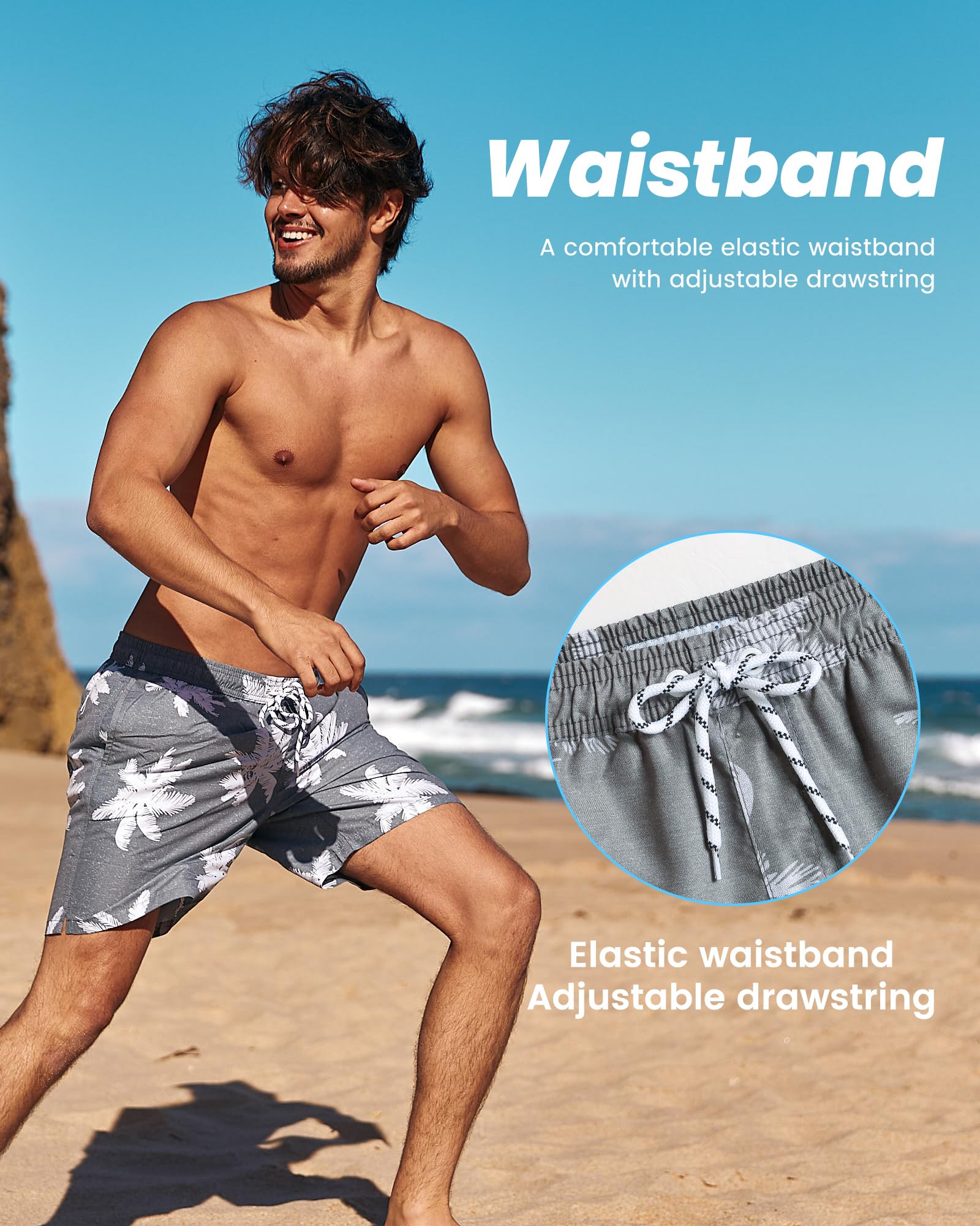 MaaMgic Pantaloncini da Bagno da Uomo Asciugatura Veloce Costume da Bagno per Surf sulla Spiaggia Multi-funzioni Allenamento casa con Fodera in Mesh con Fodera in Mesh