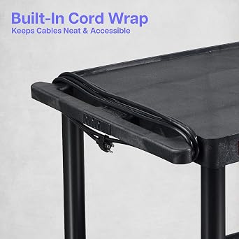 Luxor LE54-B, AV Cart, 3 Shelf Utility Cart with Power, 32 x 24 x 54H Rolling AV Cart, 300 lb Capacity Multimedia Cart with Casters, Black