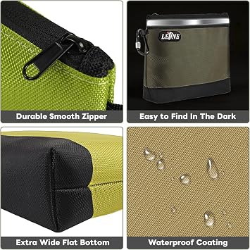 LETINE Small Zipper Bag Tool Pouches with Internal Pockets, 1680D Oxford Water Resistant, Multipurpose Stand-Up Zipper Pouch for Storage and Tool Organizers 3-Pack Small