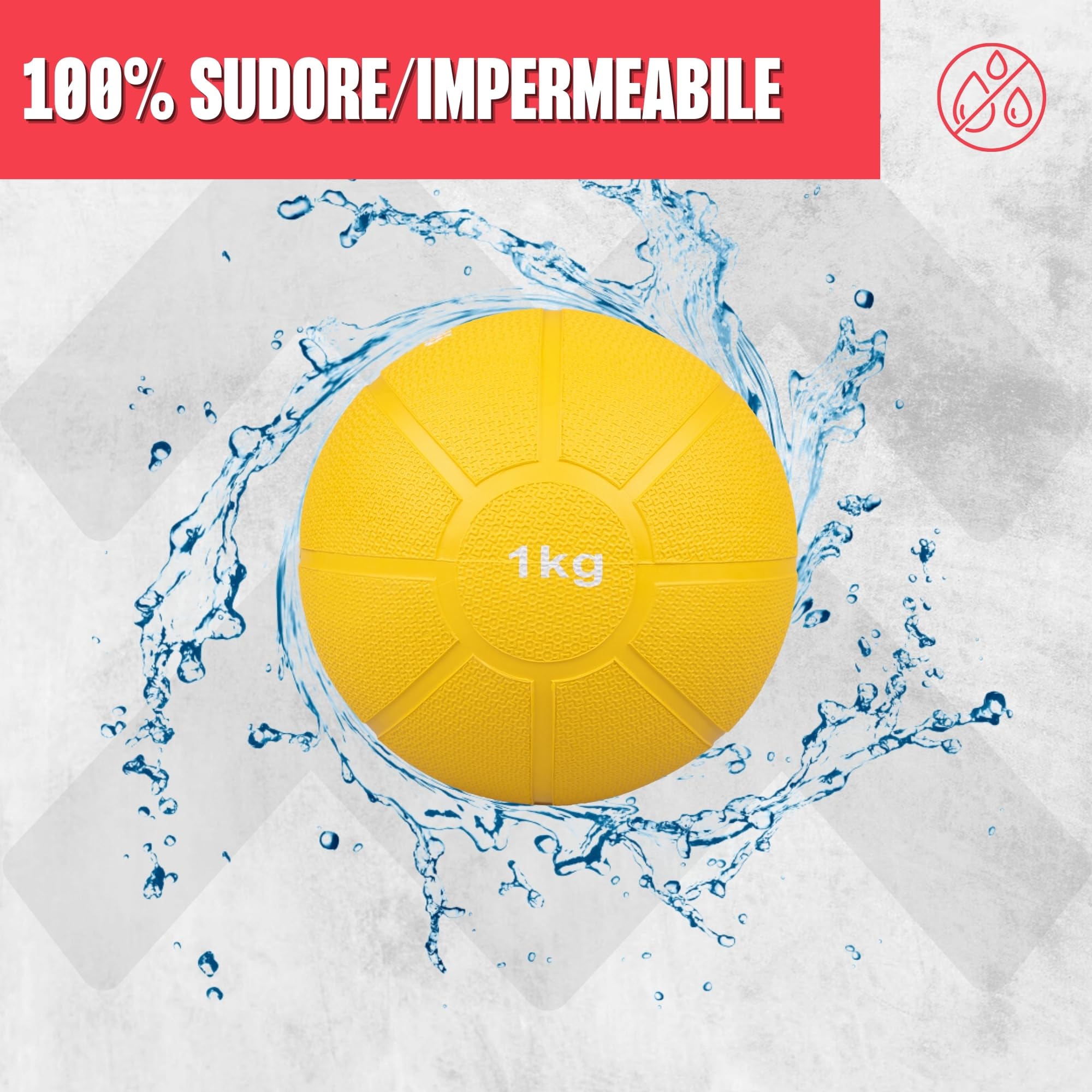MATCHU - Palla Medica - Palla Medicinale - Palle mediche - Palla Fitness - Disponibile in 1, 2, 3, 4 e 5 KG - Gomma Solida - Giallo, Rosso, Verde, Blu e Nero